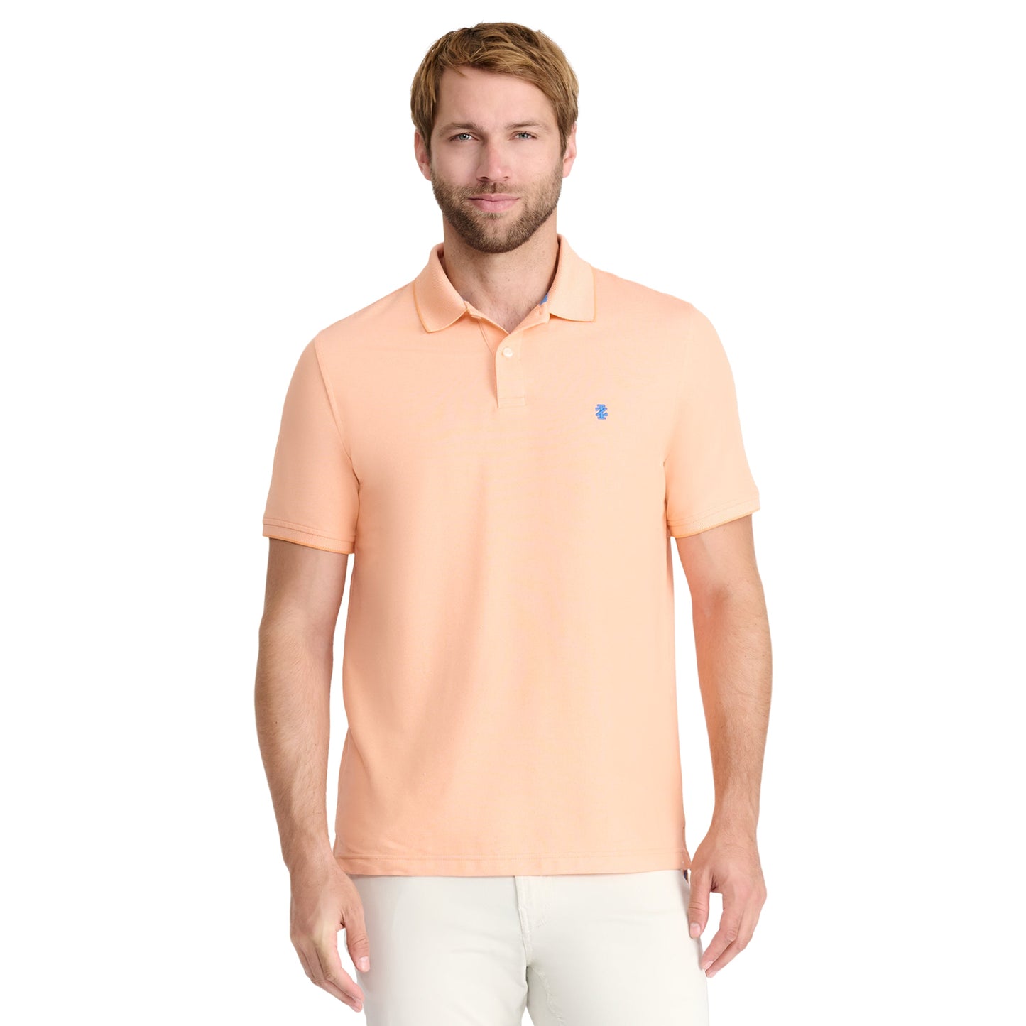 Izod ADVANTAGE PERFORMANCE SHORT-SLEEVE POLO SHIRT CANTALOPE