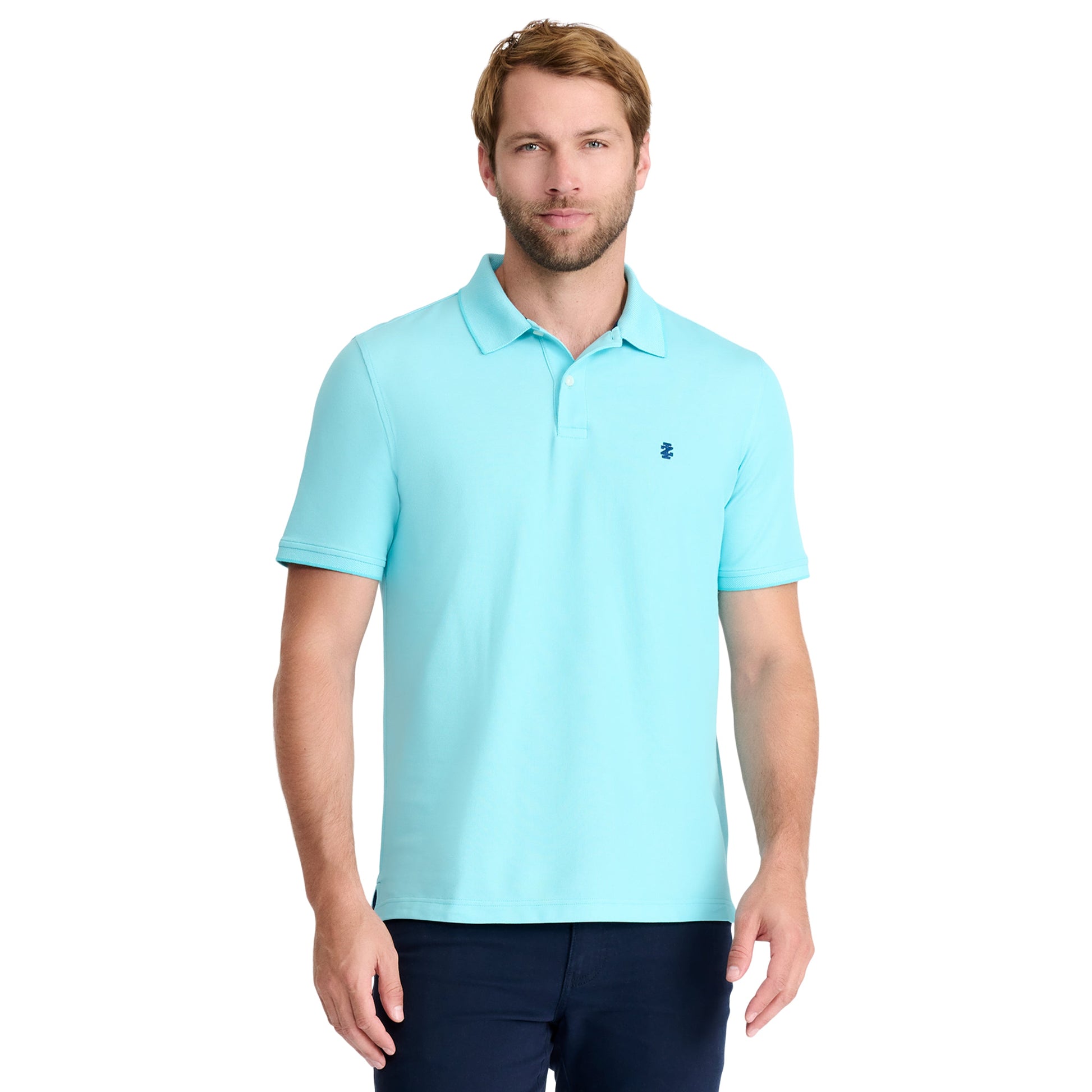 Izod ADVANTAGE PERFORMANCE SHORT-SLEEVE POLO SHIRT BLUE RADIANCE
