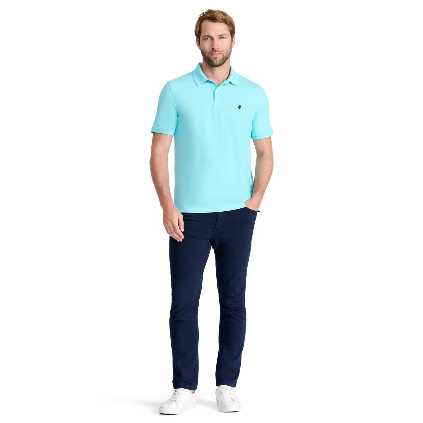 Izod ADVANTAGE PERFORMANCE SHORT-SLEEVE POLO SHIRT BLUE RADIANCE