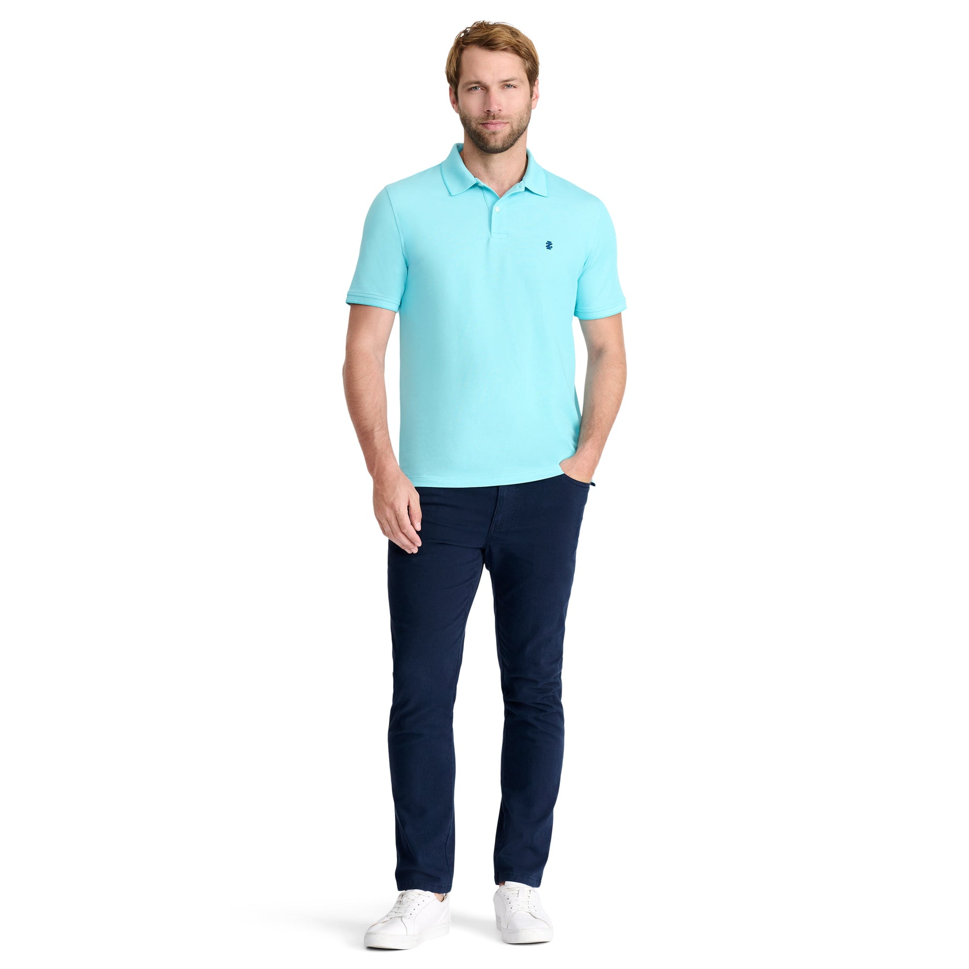 Izod ADVANTAGE PERFORMANCE SHORT-SLEEVE POLO SHIRT BLUE RADIANCE