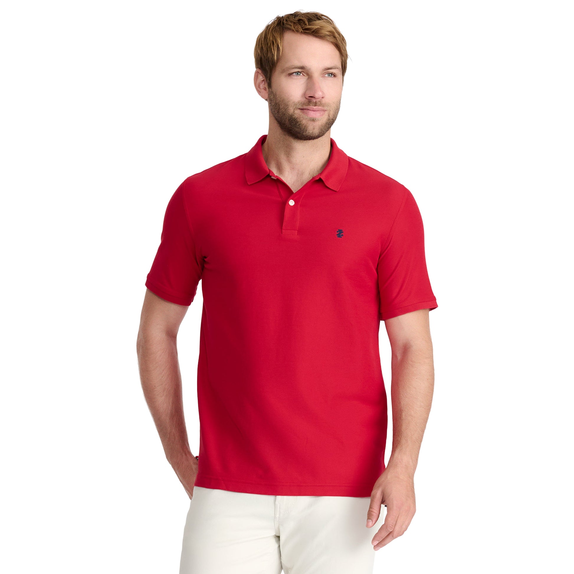 Izod ADVANTAGE PERFORMANCE SHORT-SLEEVE POLO SHIRT REAL RED