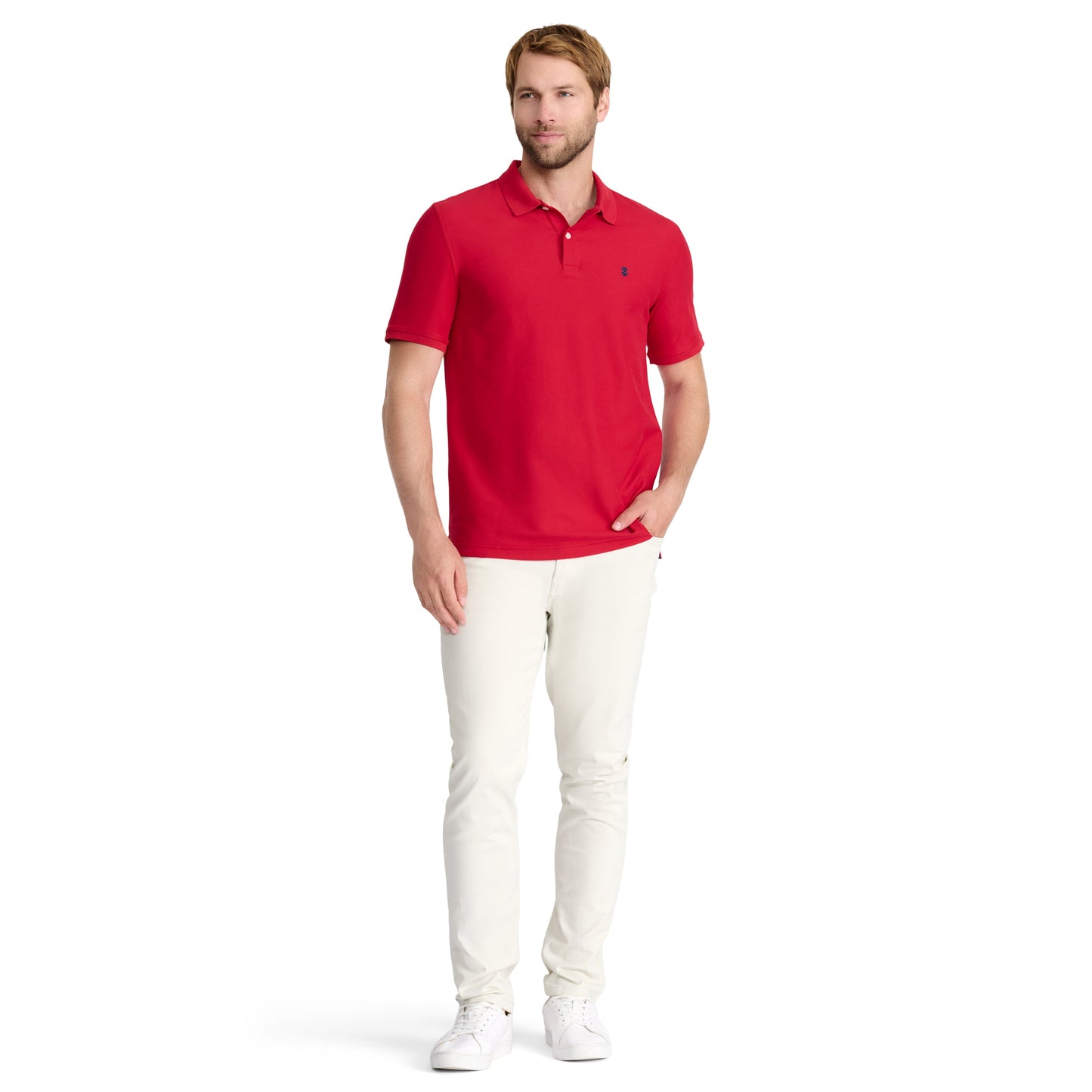 Izod ADVANTAGE PERFORMANCE SHORT-SLEEVE POLO SHIRT REAL RED