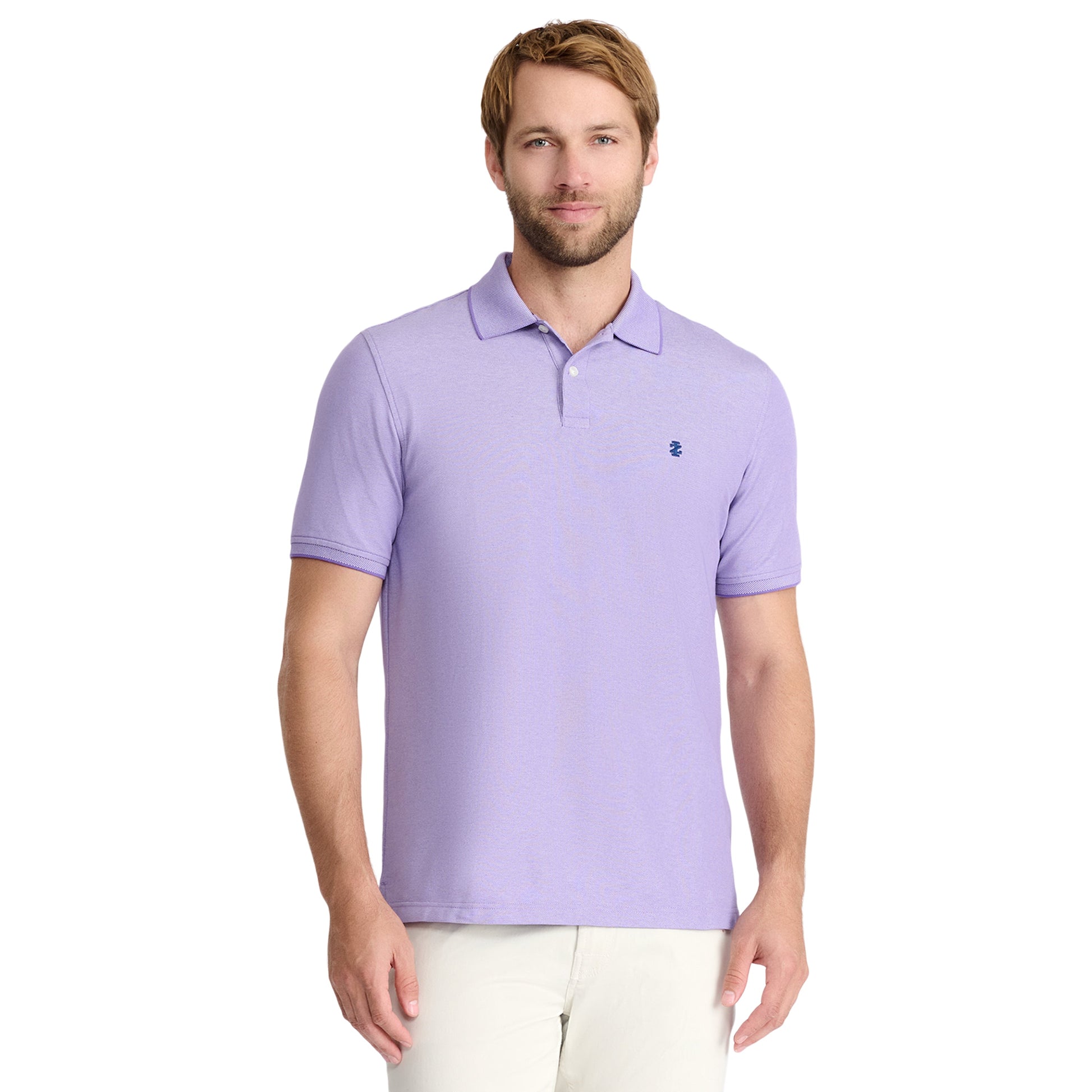 Izod ADVANTAGE PERFORMANCE SHORT-SLEEVE POLO SHIRT DAHLIA PURPLE