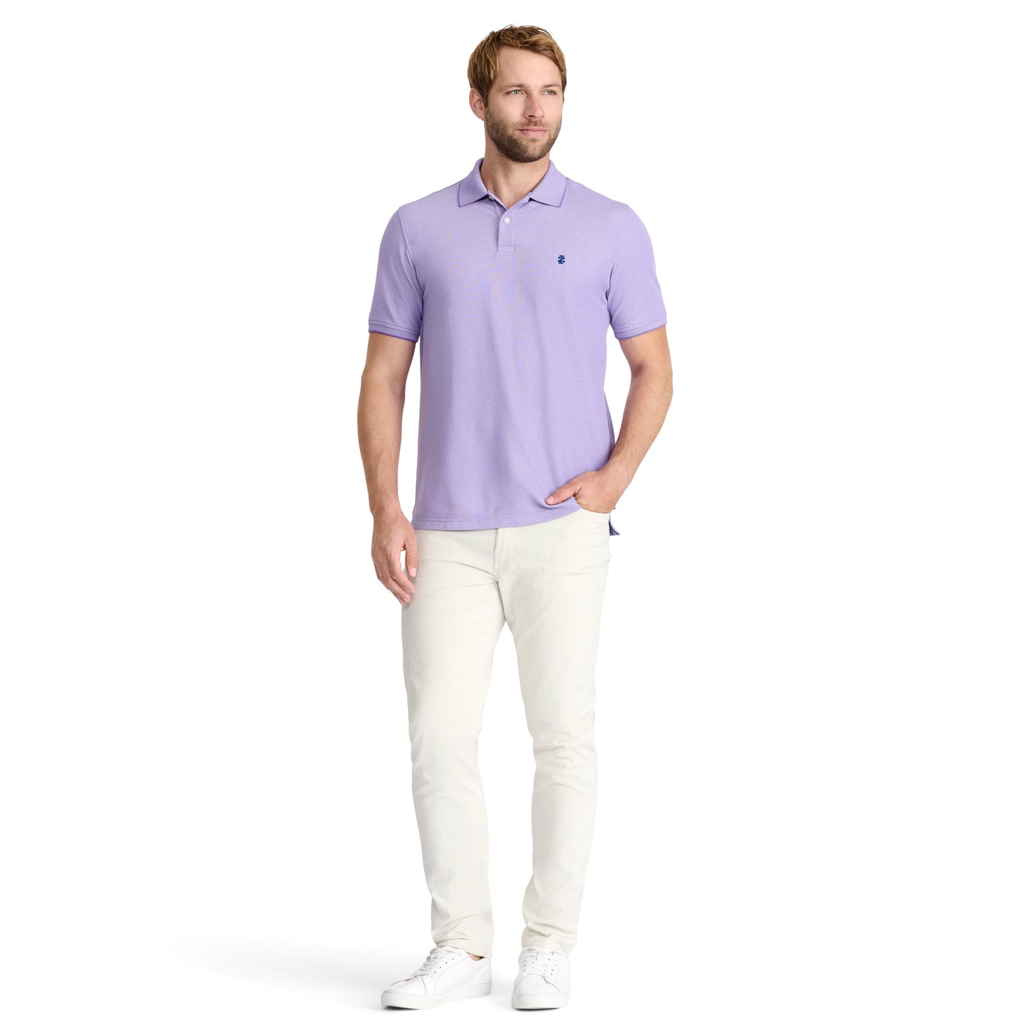 Izod ADVANTAGE PERFORMANCE SHORT-SLEEVE POLO SHIRT DAHLIA PURPLE