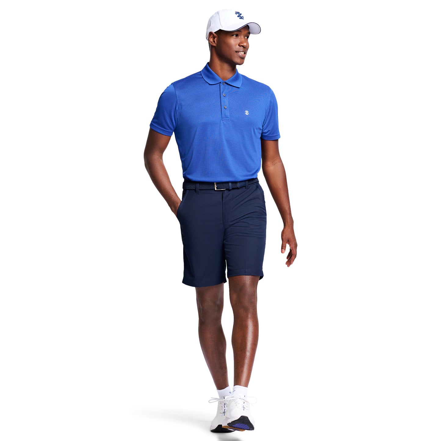 Izod Performance Golf Grid Stretch Polo - Cobalt Blue