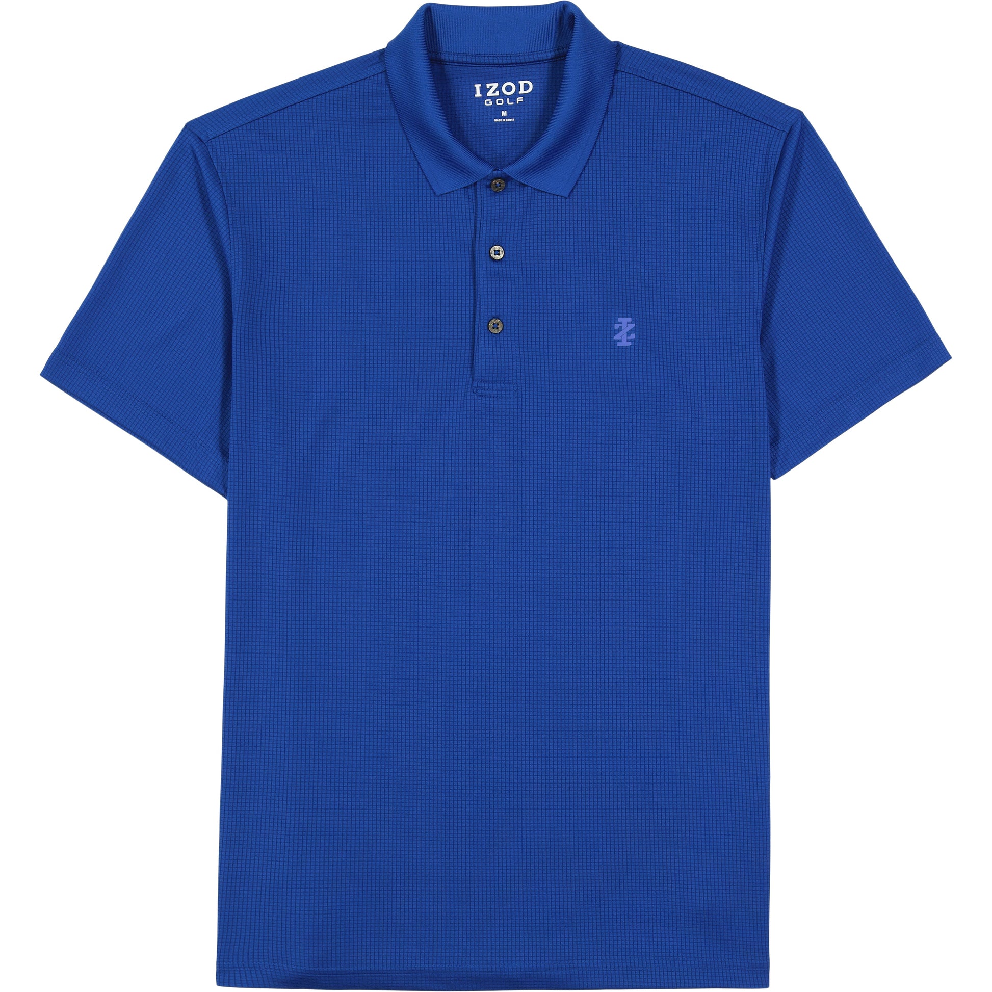Izod Performance Golf Grid Stretch Polo - Cobalt Blue
