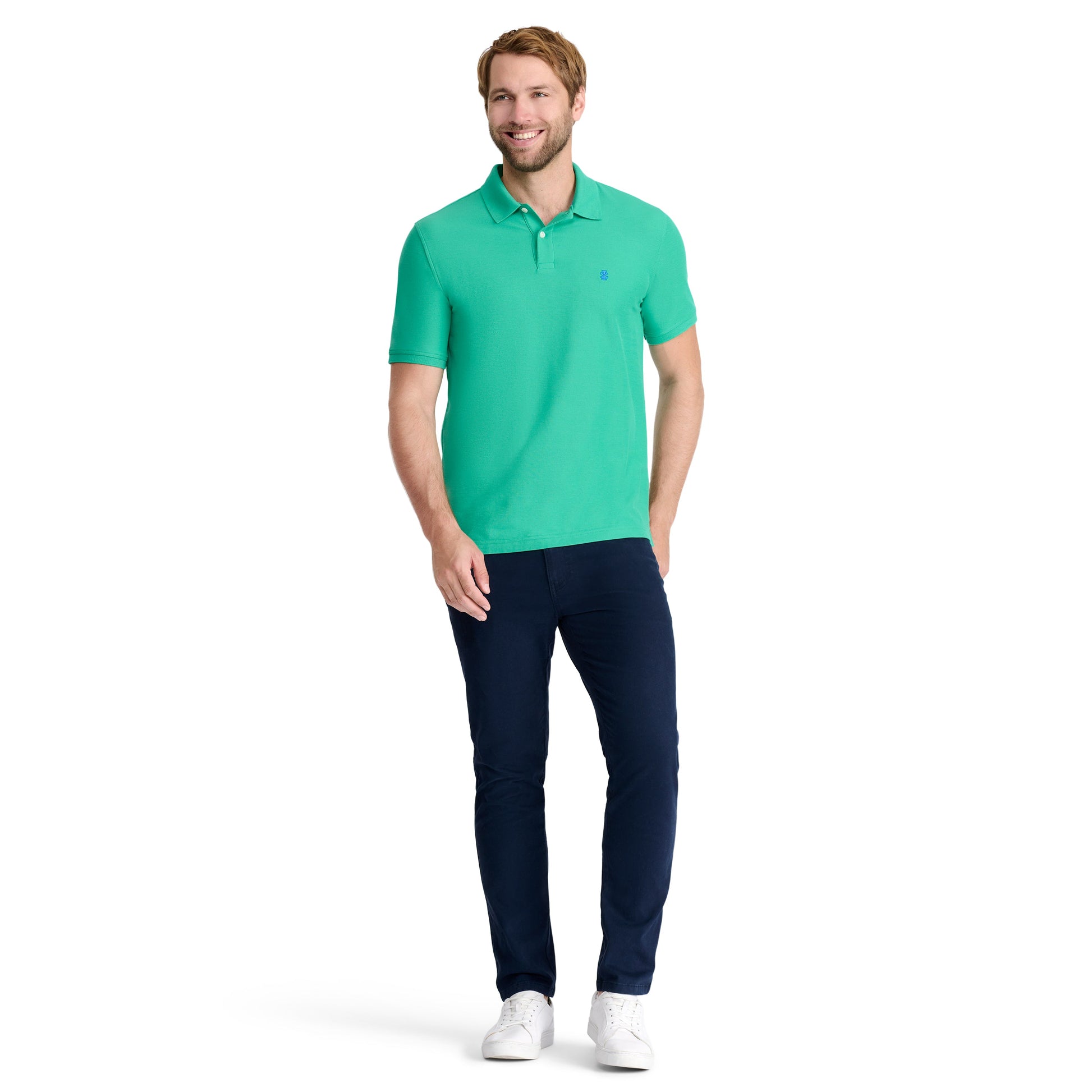 Izod ADVANTAGE PERFORMANCE SHORT-SLEEVE POLO SHIRT SIMPLY GREEN
