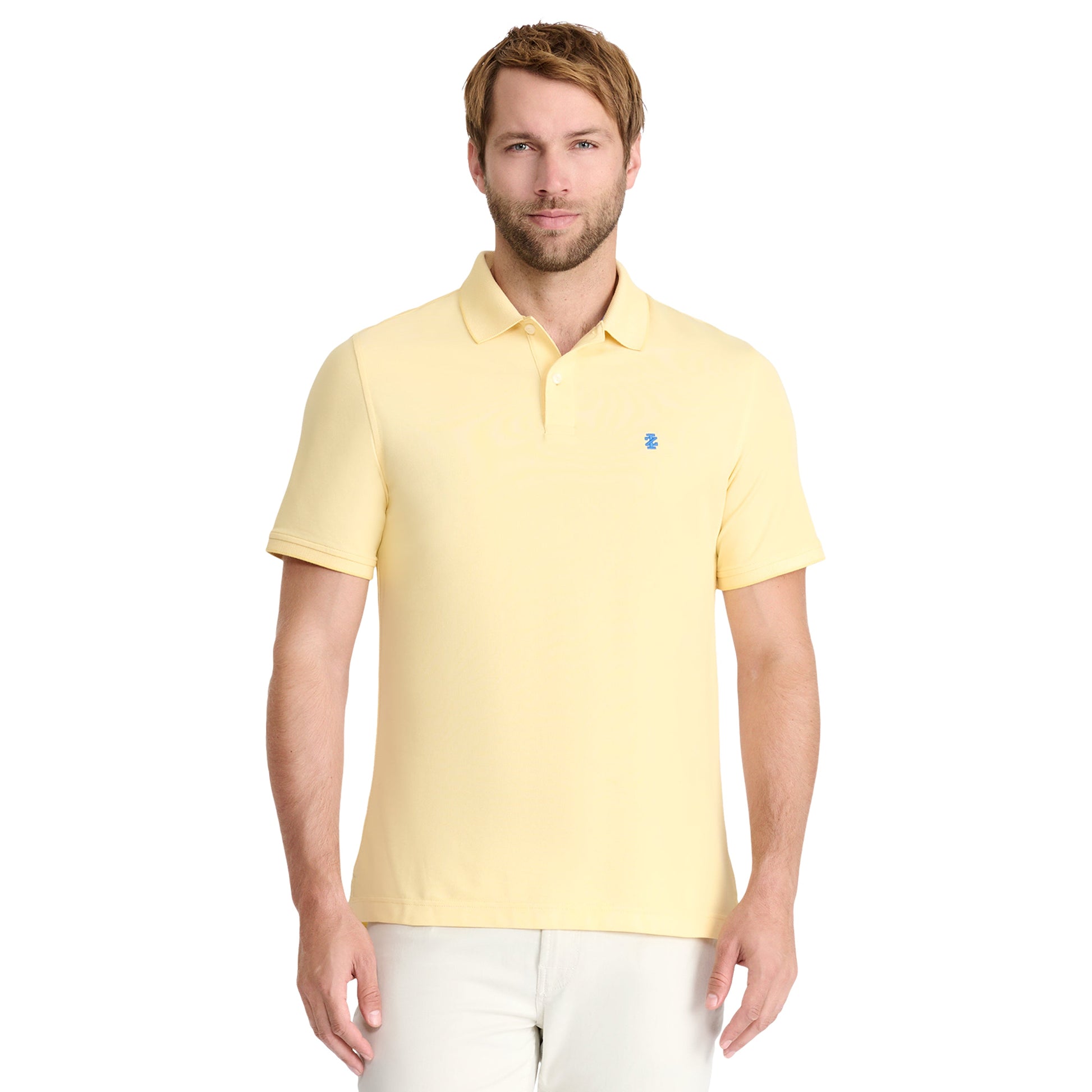Izod ADVANTAGE PERFORMANCE SHORT-SLEEVE POLO SHIRT LEMON