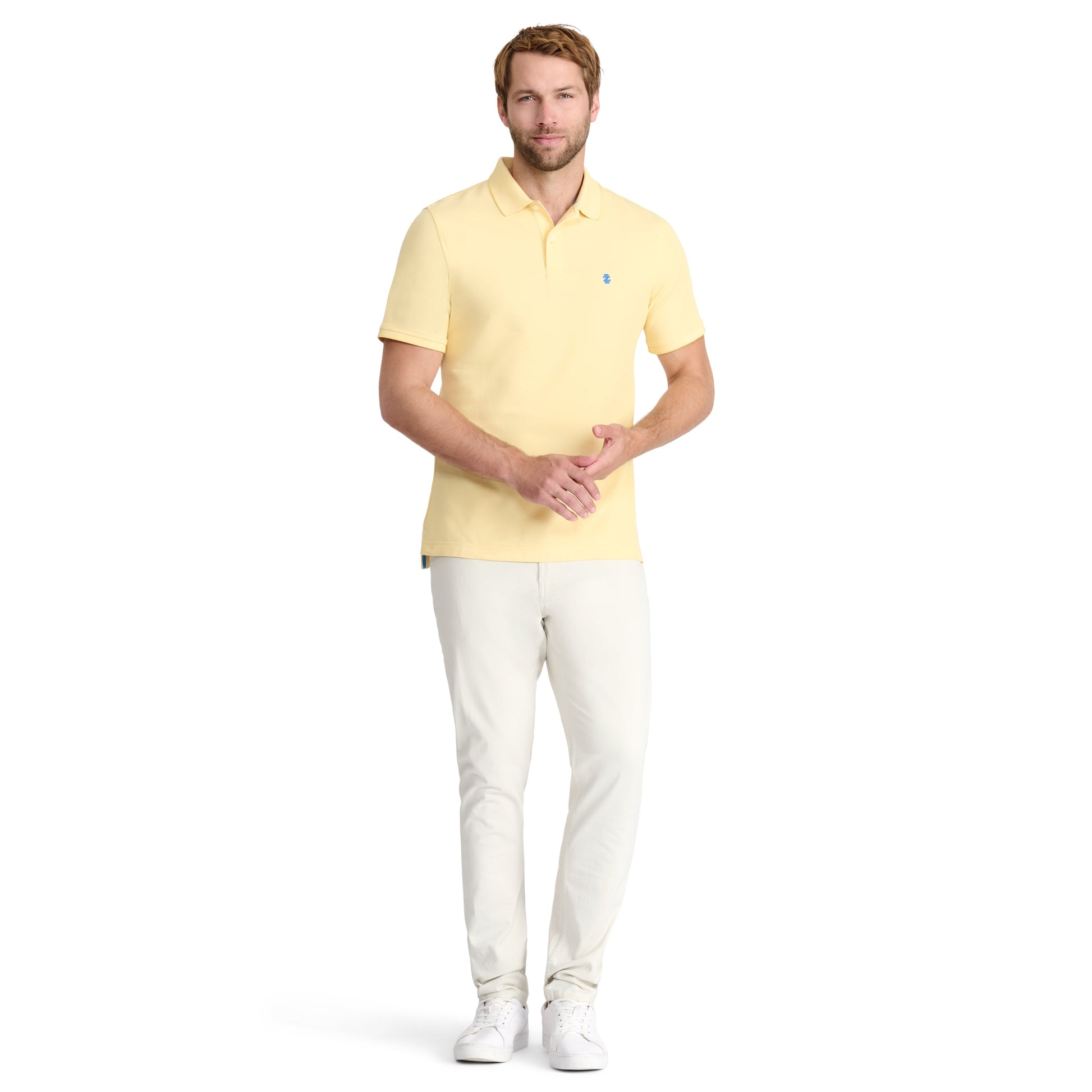 Izod ADVANTAGE PERFORMANCE SHORT-SLEEVE POLO SHIRT LEMON