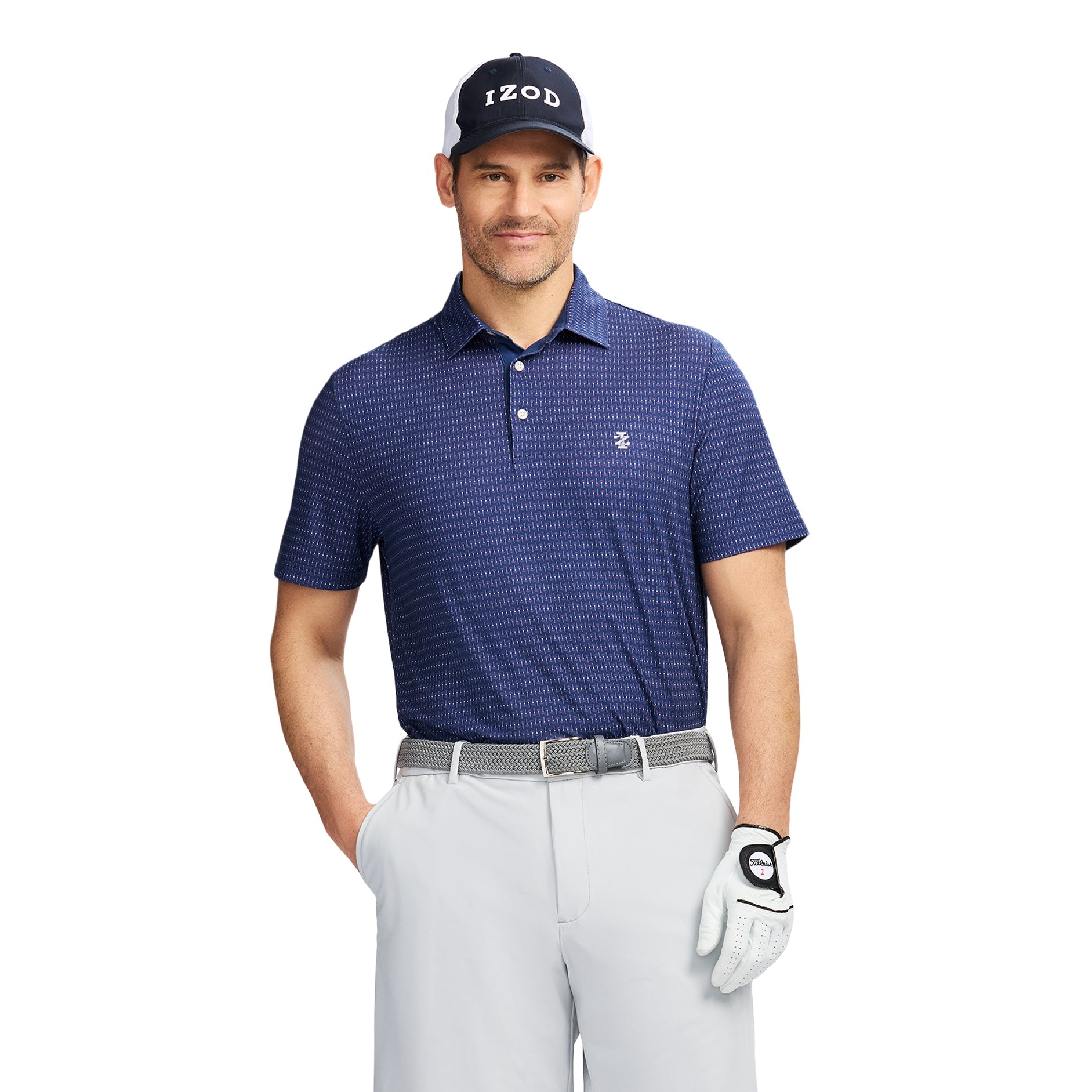 Izod Golf Swingflex Elite Printed Polo - Medieval Blue