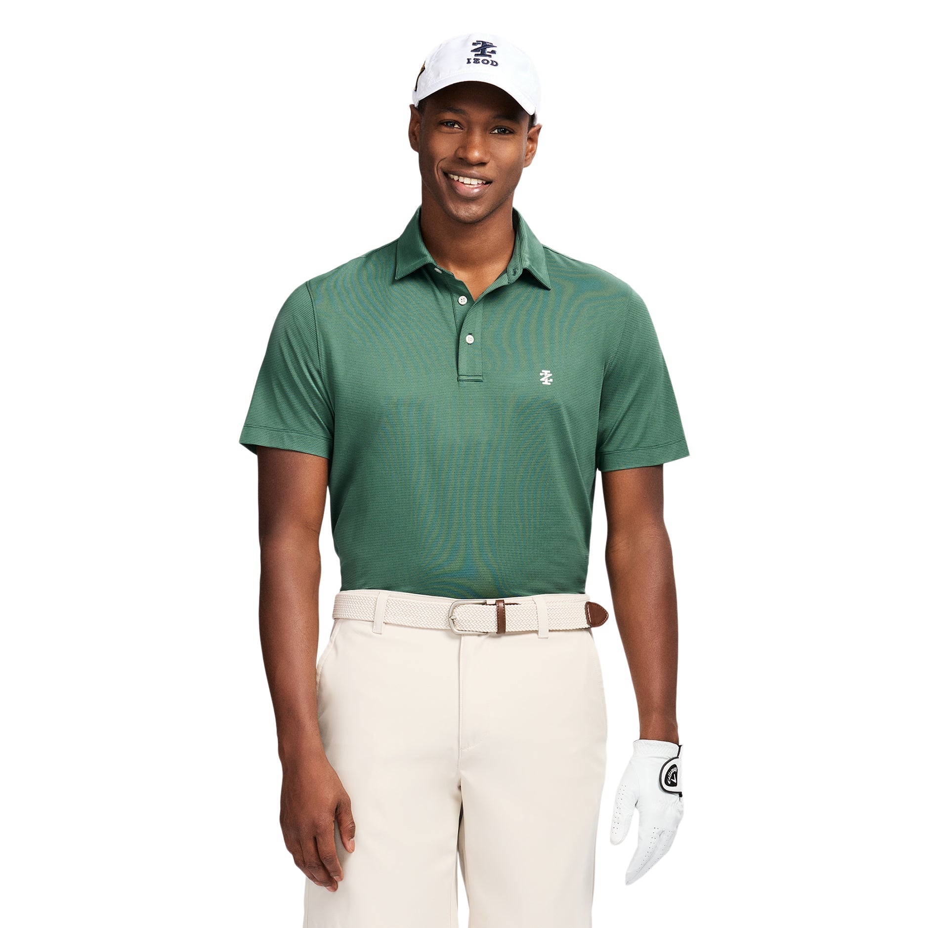 Izod Golf Swingflex Elite Mesh Polo - Trekking Green