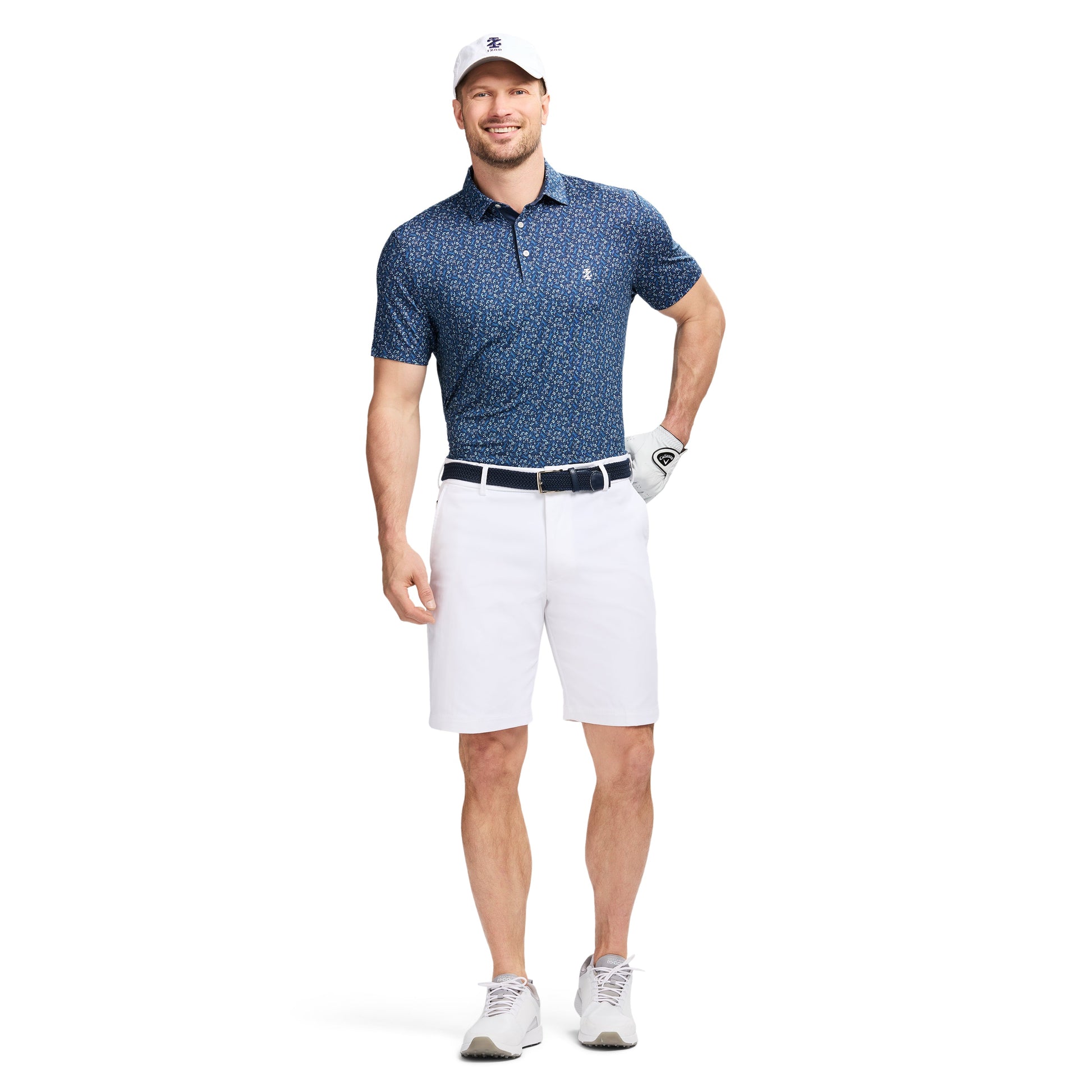 Izod Golf Swingflex Elite Printed Polo - Navy Blazer