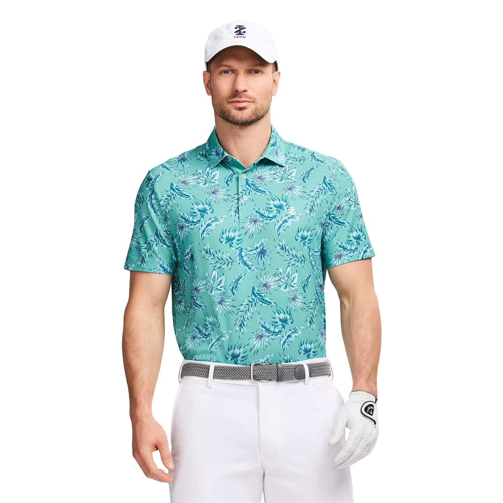 Izod Golf Swingflex Elite Printed Polo - Beryl Green