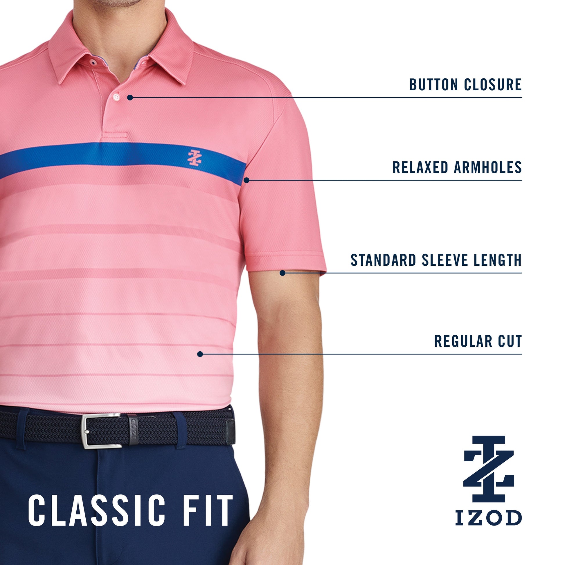 Izod Golf Swingflex Elite Printed Polo - Beryl Green