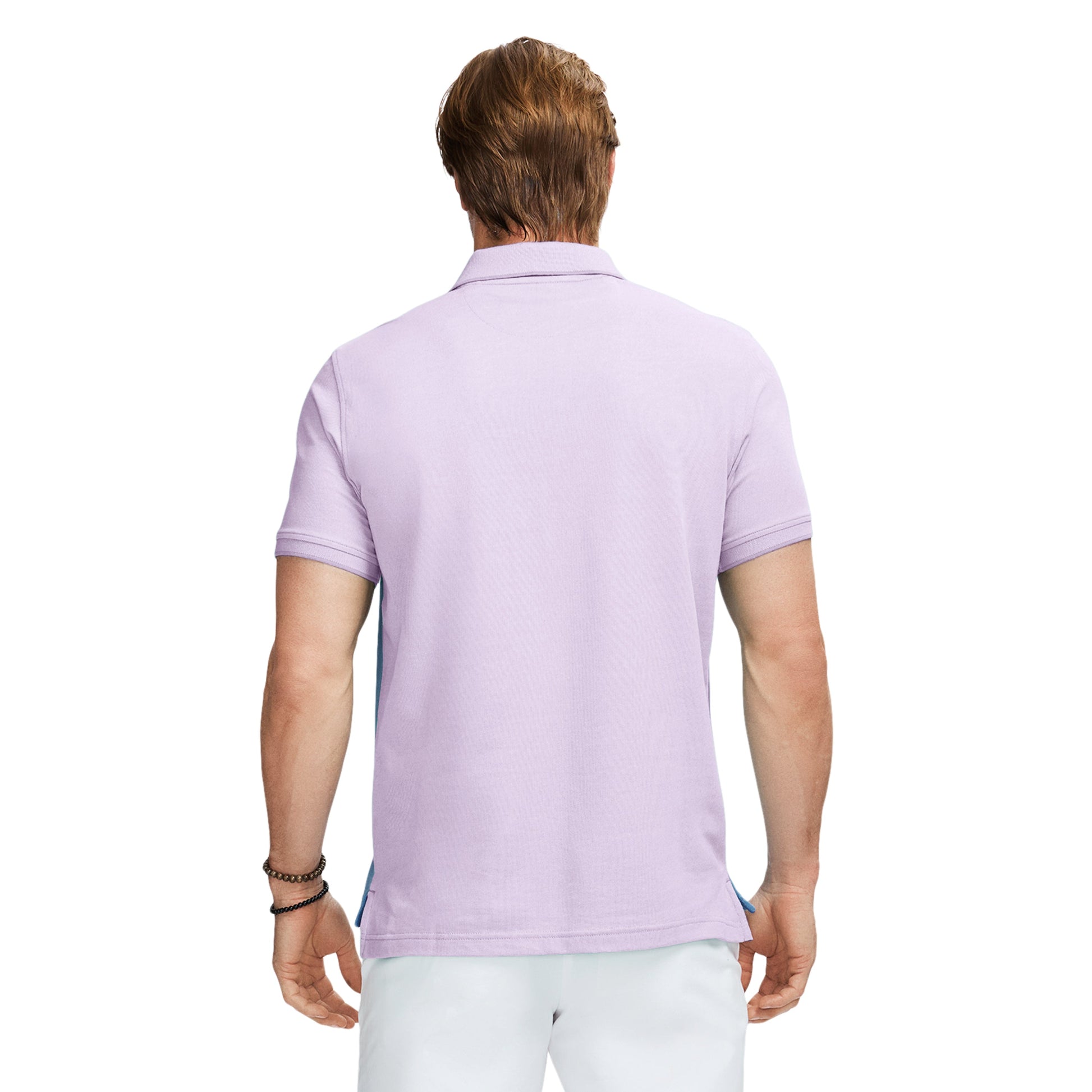 Izod Advantage Performance Short Sleeve Stripe Polo Shirt - Viola