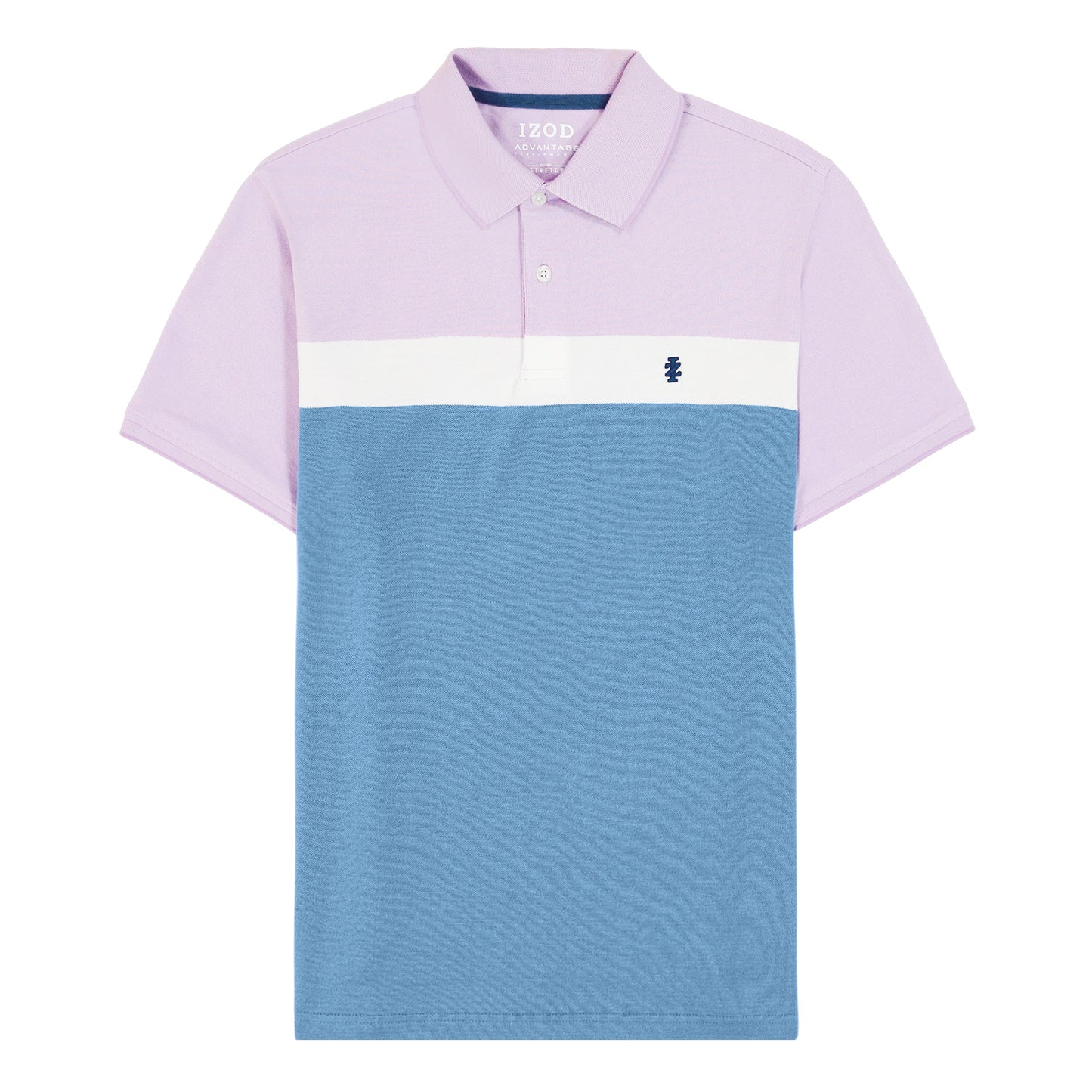 Izod Advantage Performance Short Sleeve Stripe Polo Shirt - Viola