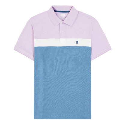 Izod Advantage Performance Short Sleeve Stripe Polo Shirt - Viola
