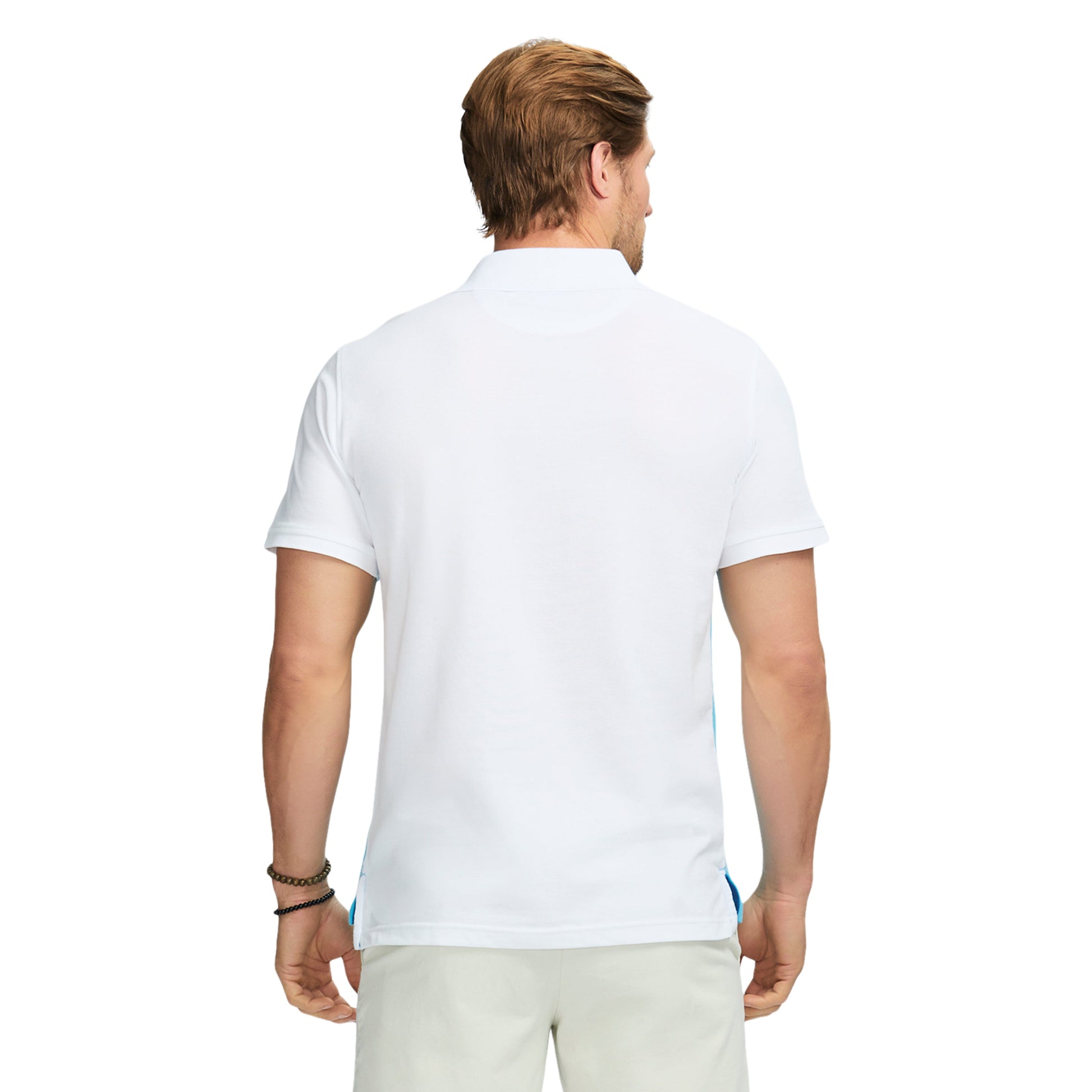 Izod Advantage Performance Short Sleeve Stripe Polo Shirt - Bright White