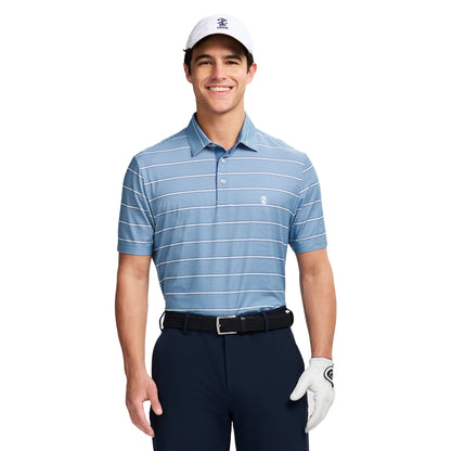 Izod Golf Swingflex Elite Stripe Polo - Moonlight Blue