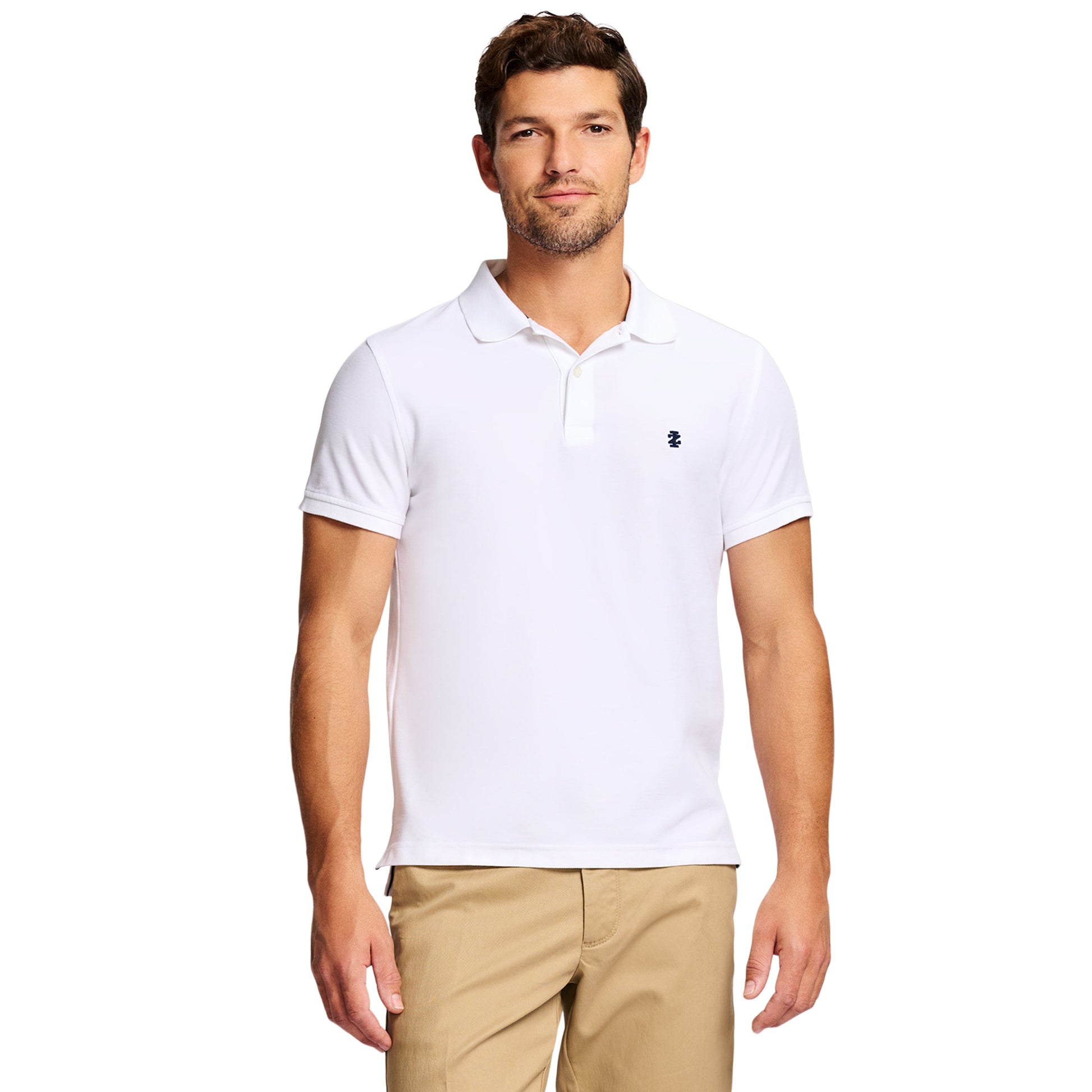 Izod ADVANTAGE PERFORMANCE SHORT-SLEEVE SLIM-FIT POLO SHIRT BRIGHT WHITE
