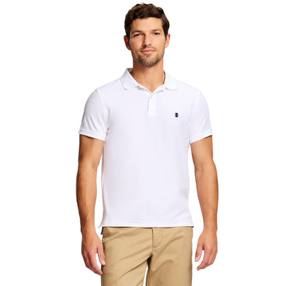 Izod ADVANTAGE PERFORMANCE SHORT-SLEEVE SLIM-FIT POLO SHIRT BRIGHT WHITE