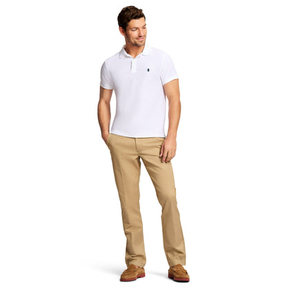 Izod ADVANTAGE PERFORMANCE SHORT-SLEEVE SLIM-FIT POLO SHIRT BRIGHT WHITE