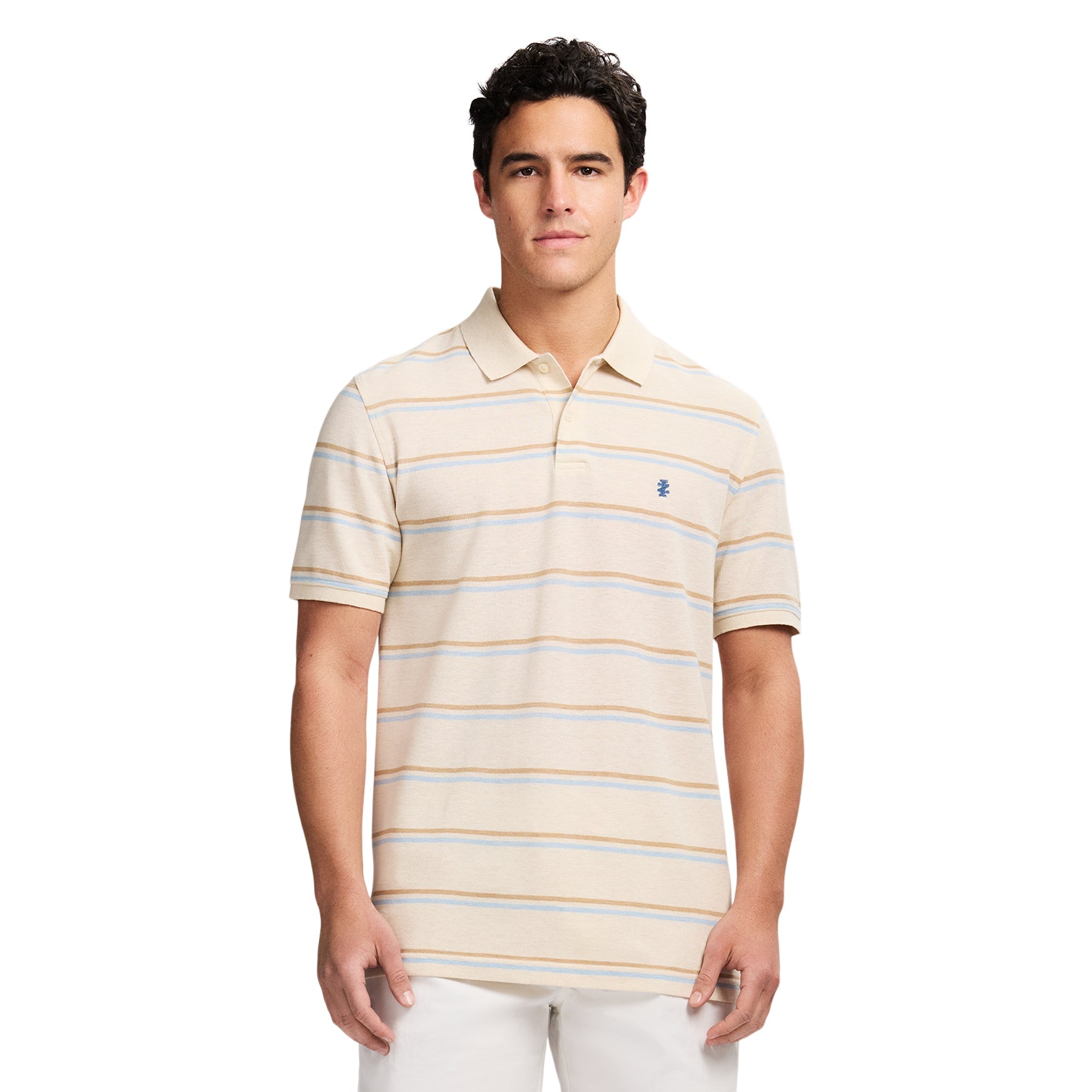 Izod Advantage Performance Striped Polo - Rock Hthr