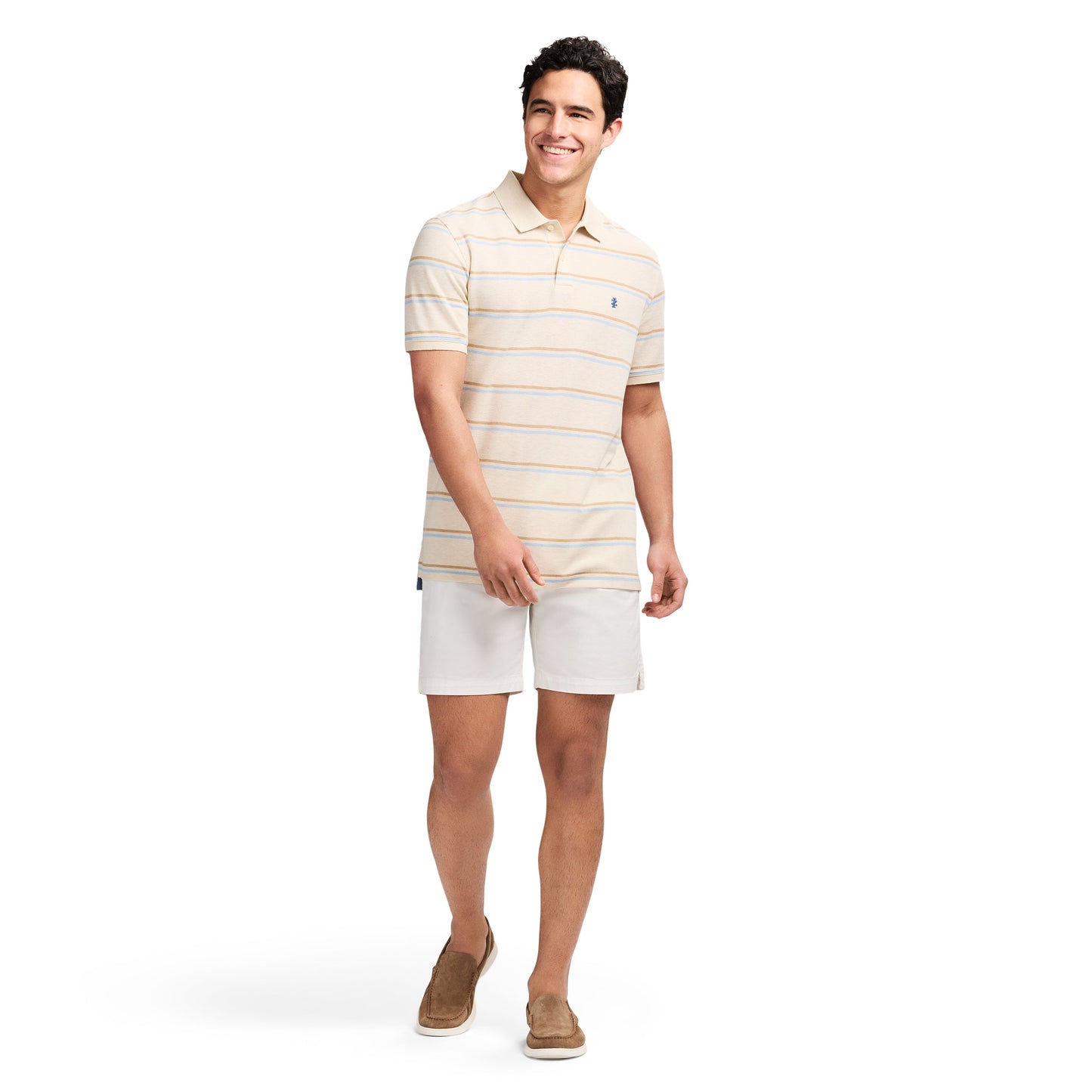 Izod Advantage Performance Striped Polo - Rock Hthr