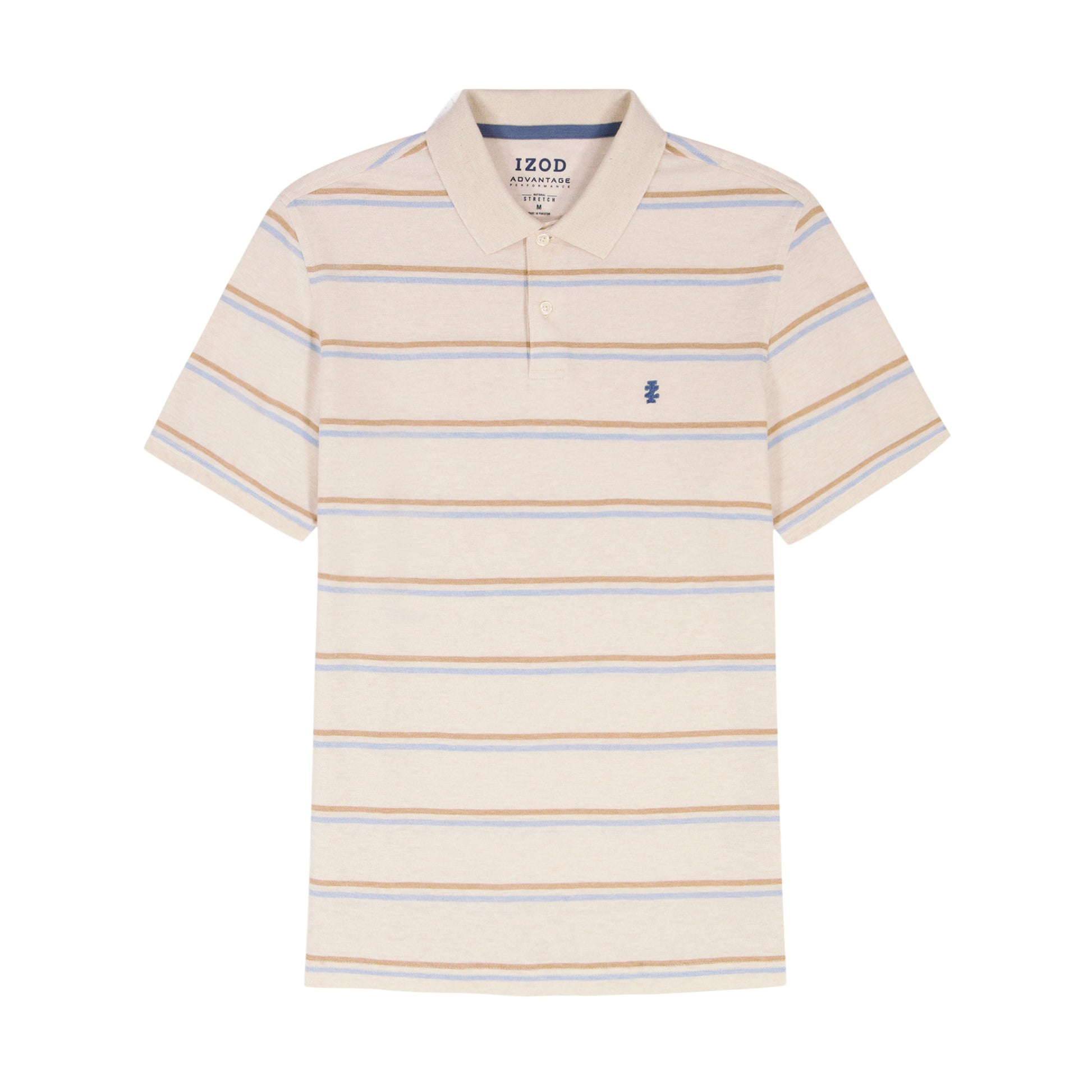 Izod Advantage Performance Striped Polo - Rock Hthr