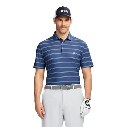 Izod Golf Swingflex Elite Stripe Polo - Navy Blazer