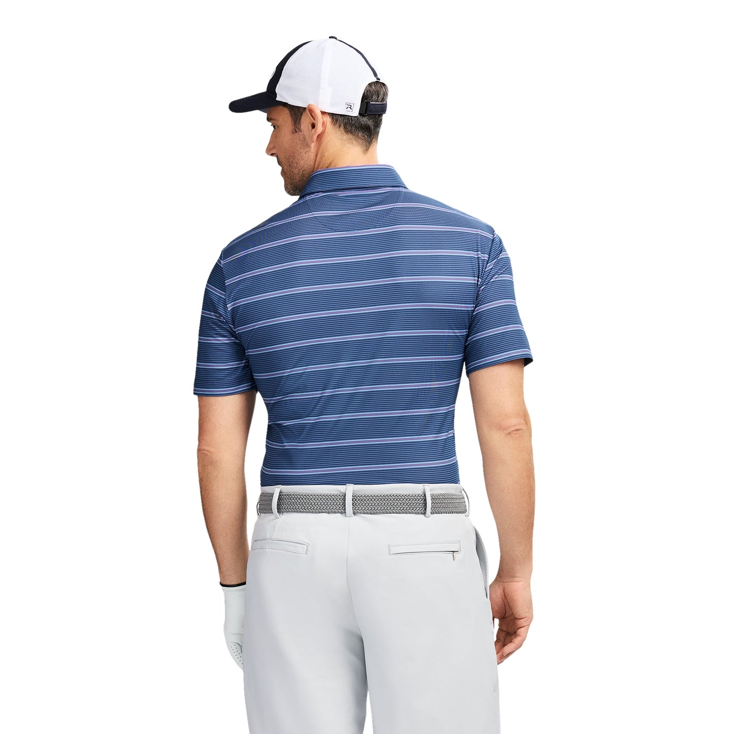 Izod Golf Swingflex Elite Stripe Polo - Navy Blazer