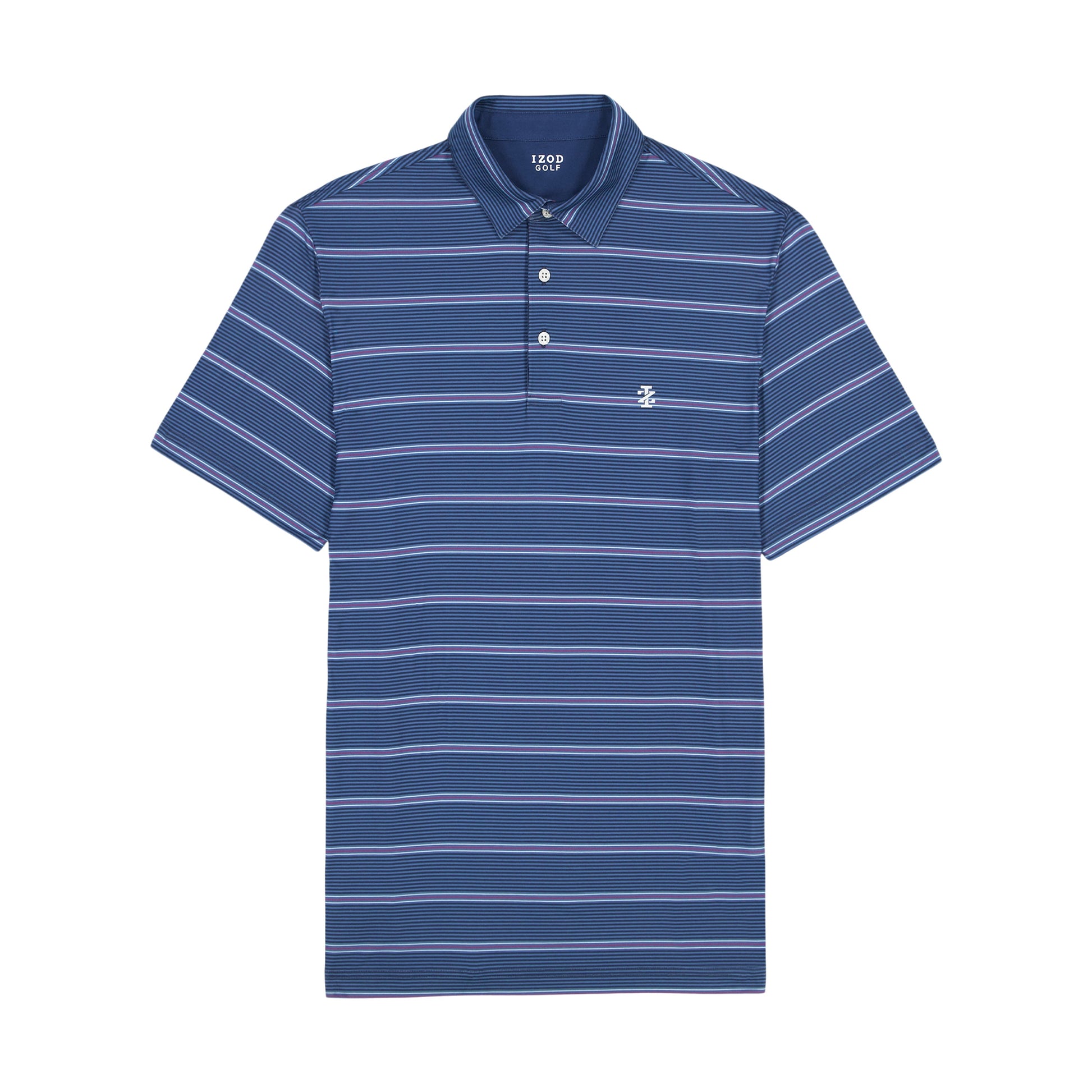 Izod Golf Swingflex Elite Stripe Polo - Navy Blazer