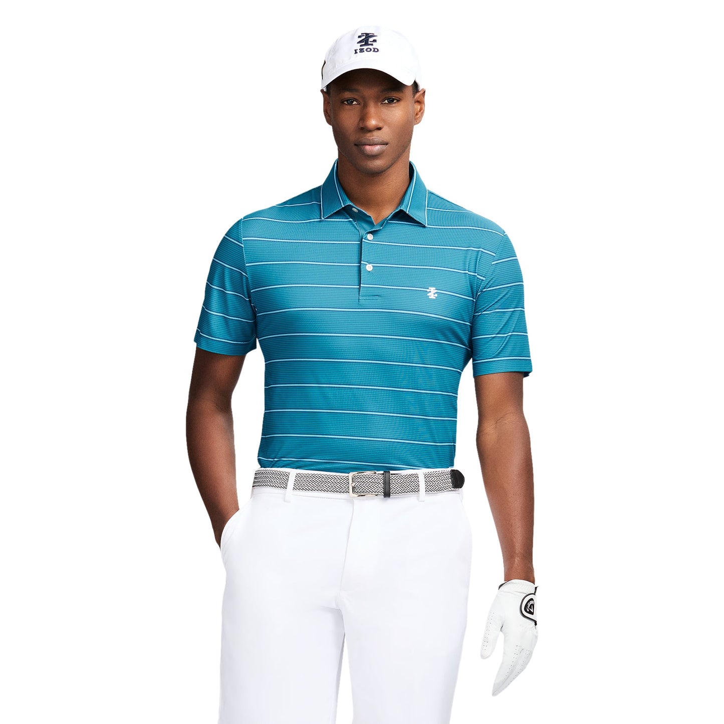 Izod Golf Swingflex Elite Stripe Polo - Blue Coral
