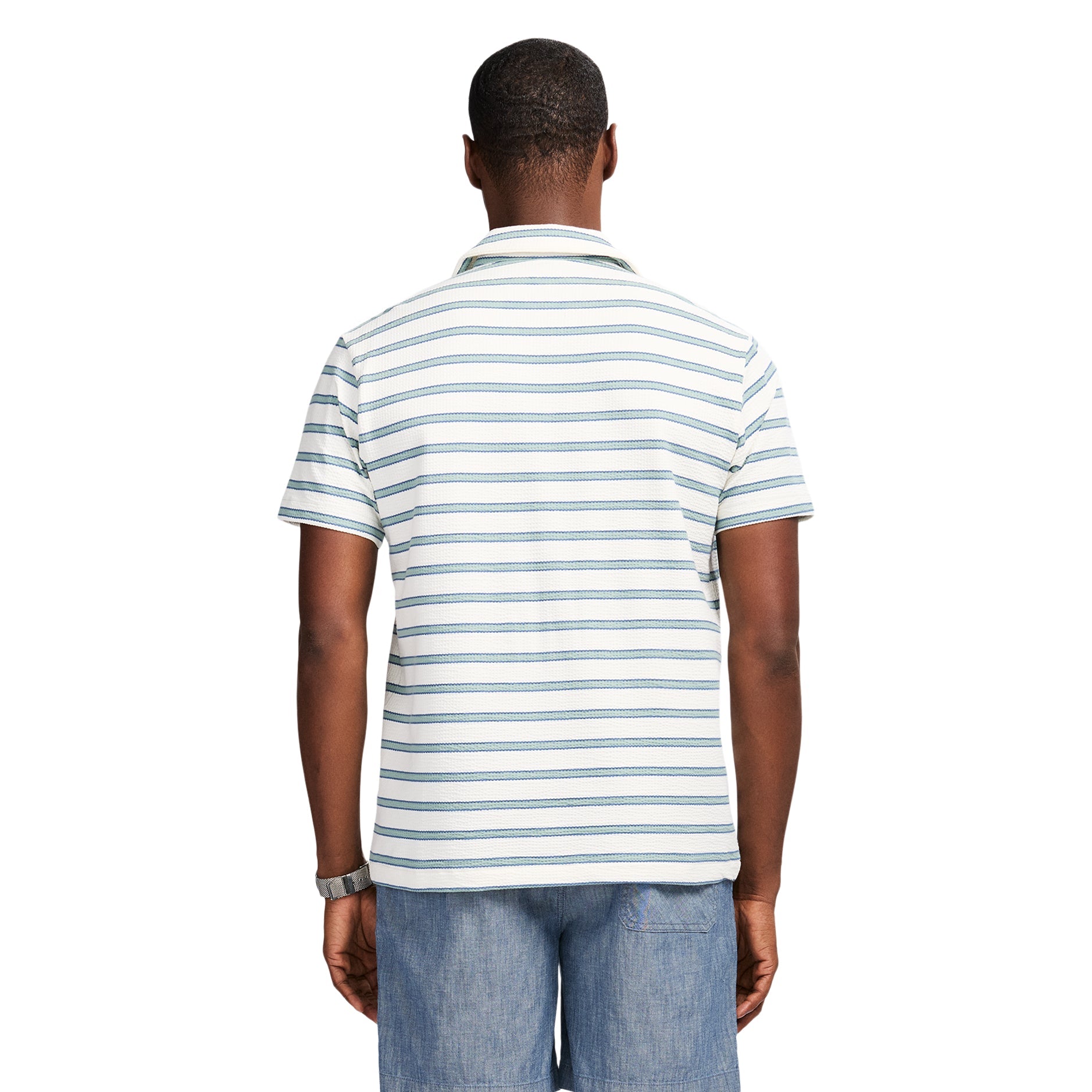 Izod Johnny Collar Textured Knit Polo - Egret