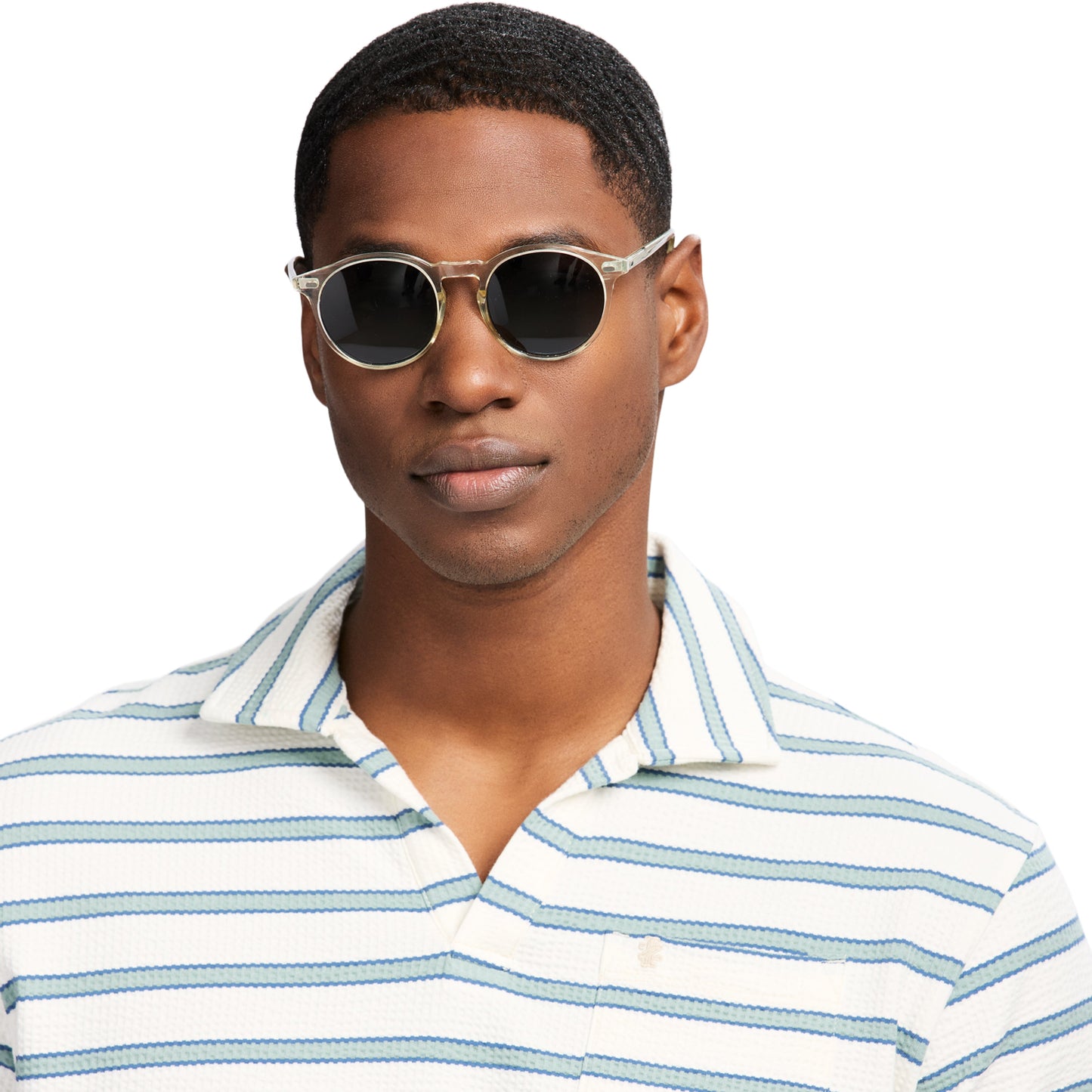 Izod Johnny Collar Textured Knit Polo - Egret