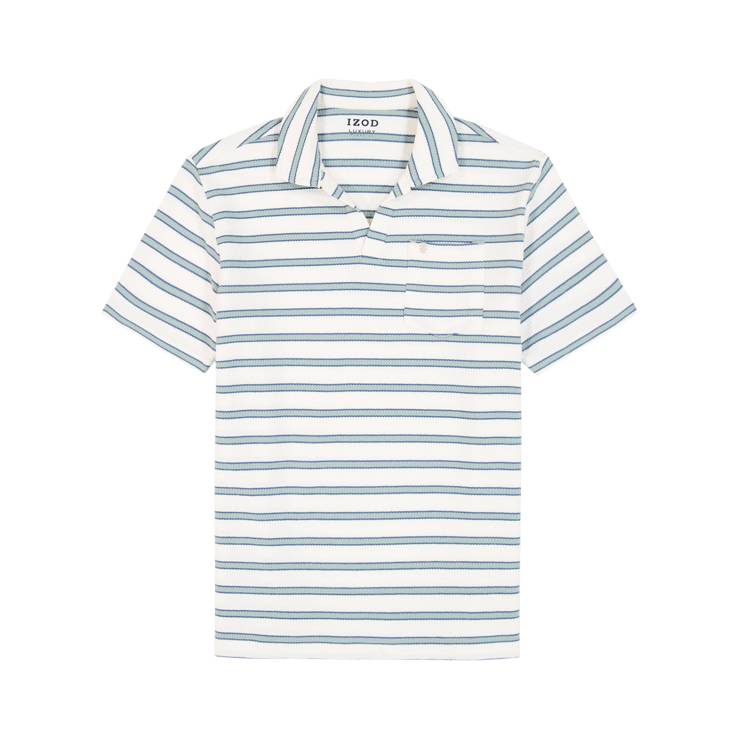 Izod Johnny Collar Textured Knit Polo - Egret
