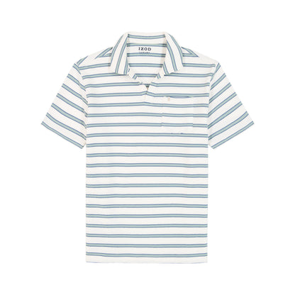 Izod Johnny Collar Textured Knit Polo - Egret
