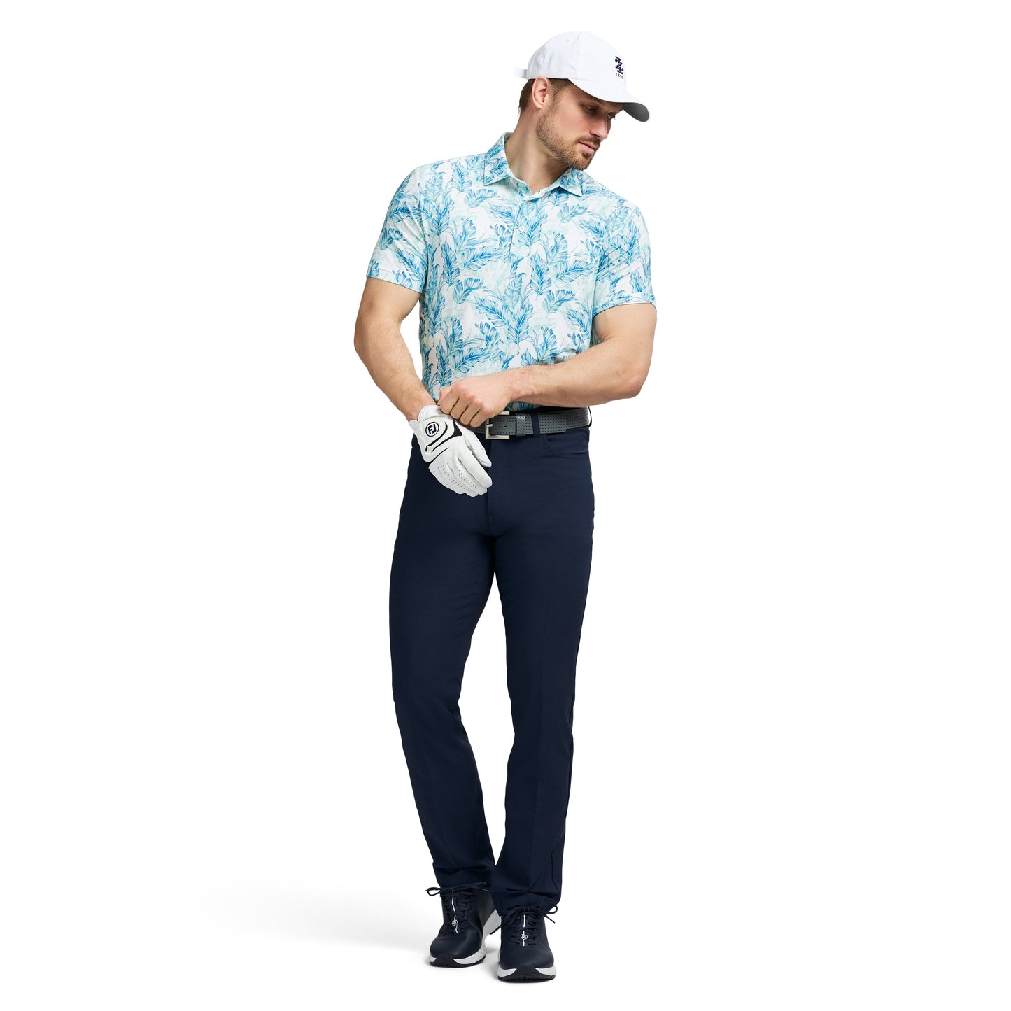 Izod Swingflex Elite Short Sleeve Printed Golf Polo - Limpet Shell