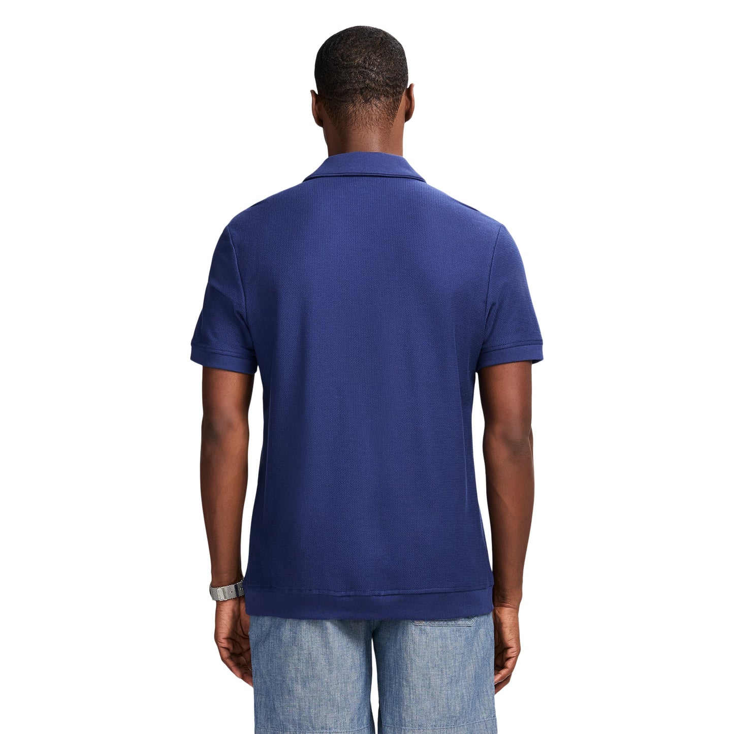 Izod Johnny Collar Textured Knit Polo - Medieval Blue