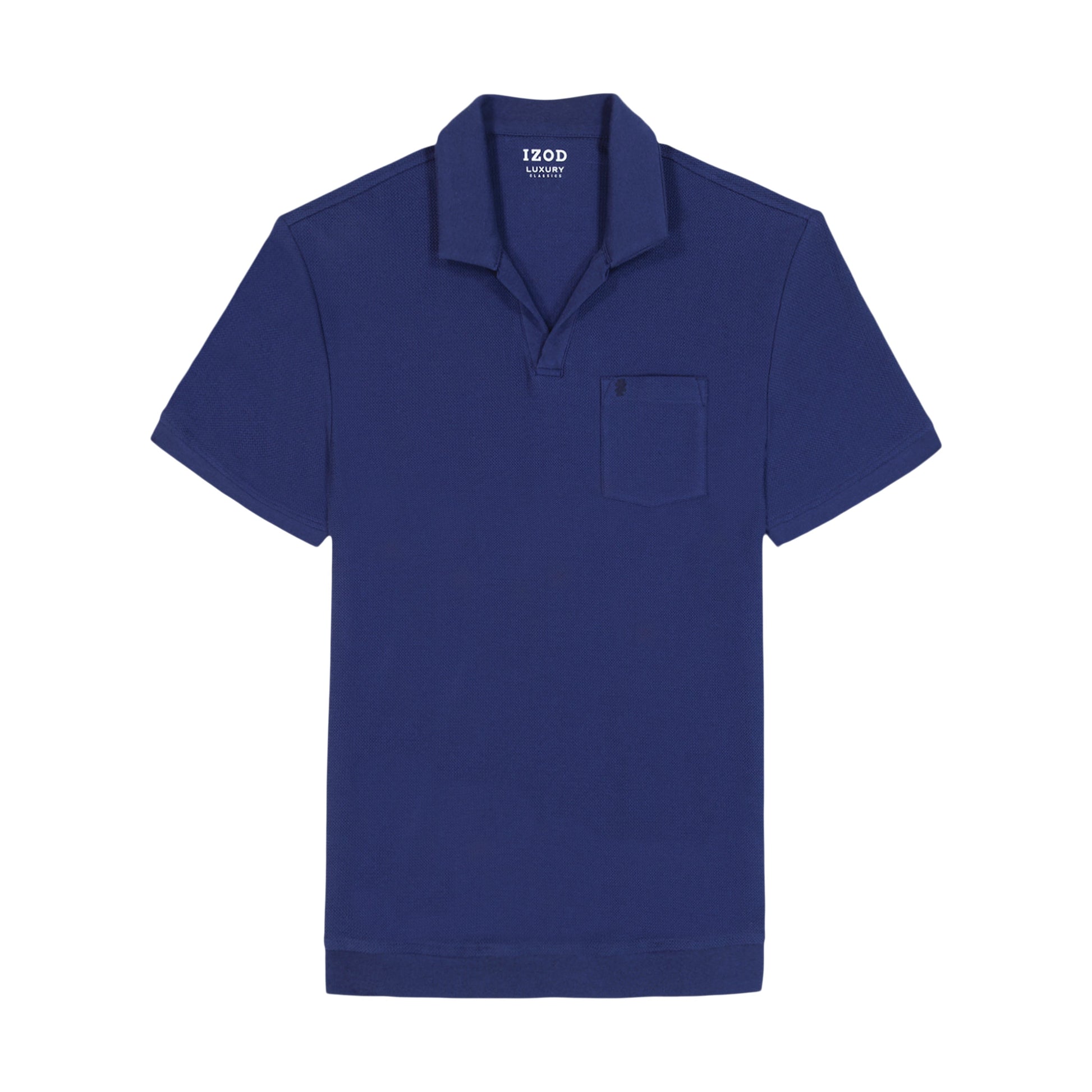 Izod Johnny Collar Textured Knit Polo - Medieval Blue