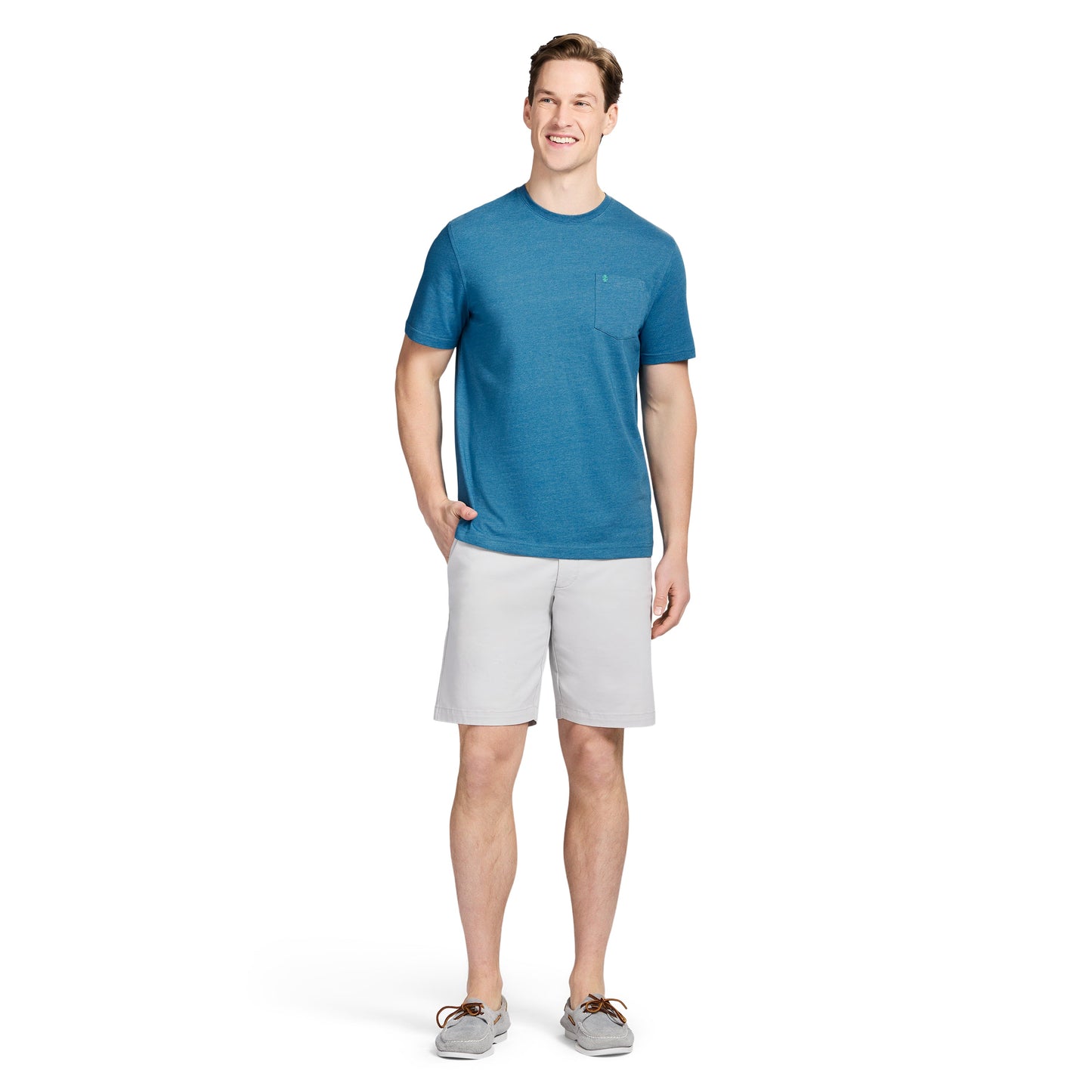 Izod SALTWATER SOFT WASH POCKET CREW - BLUE SAPPHIRE