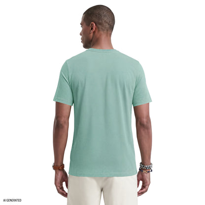 Izod SALTWATER SOFT WASH POCKET CREW - BERYL GREEN