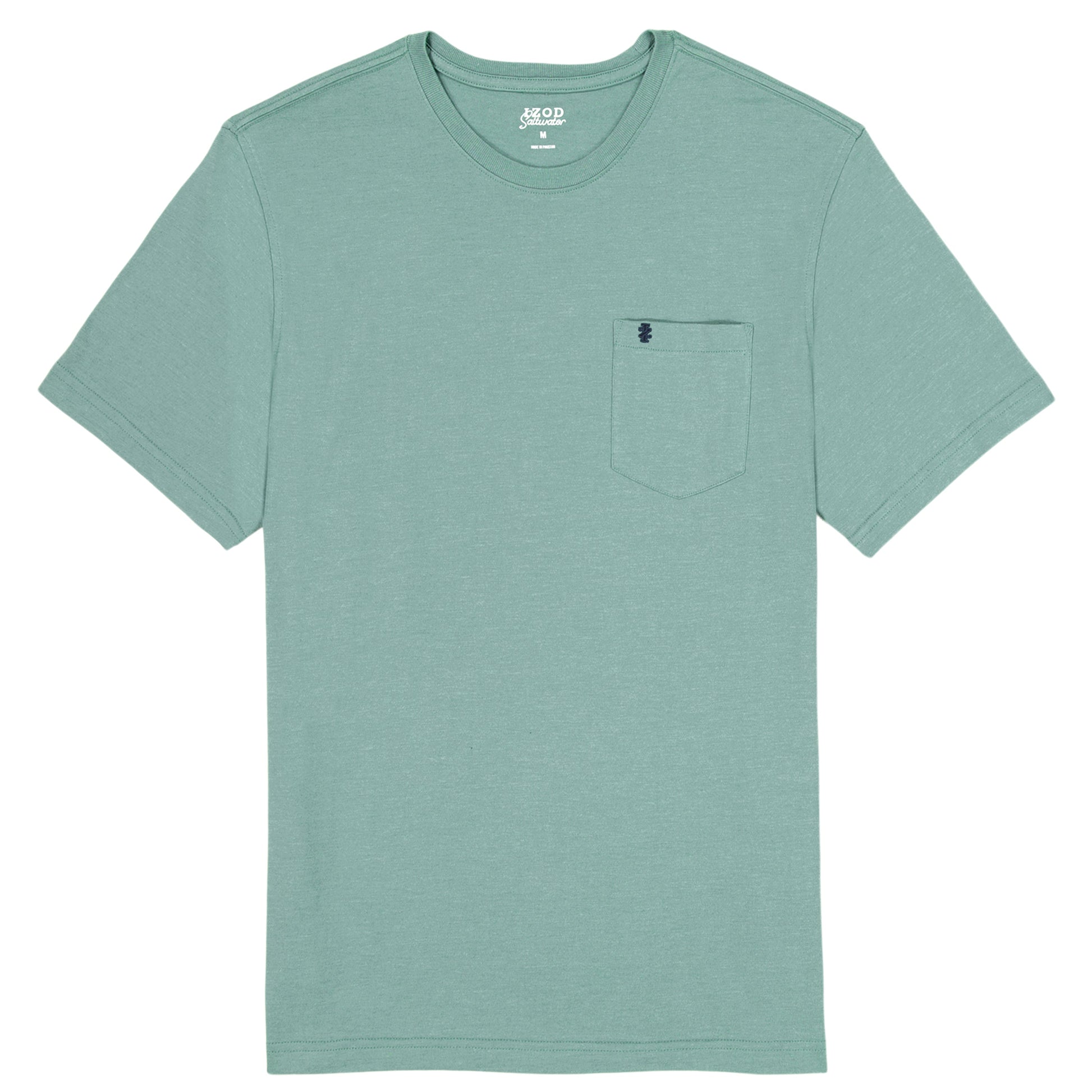 Izod SALTWATER SOFT WASH POCKET CREW - BERYL GREEN