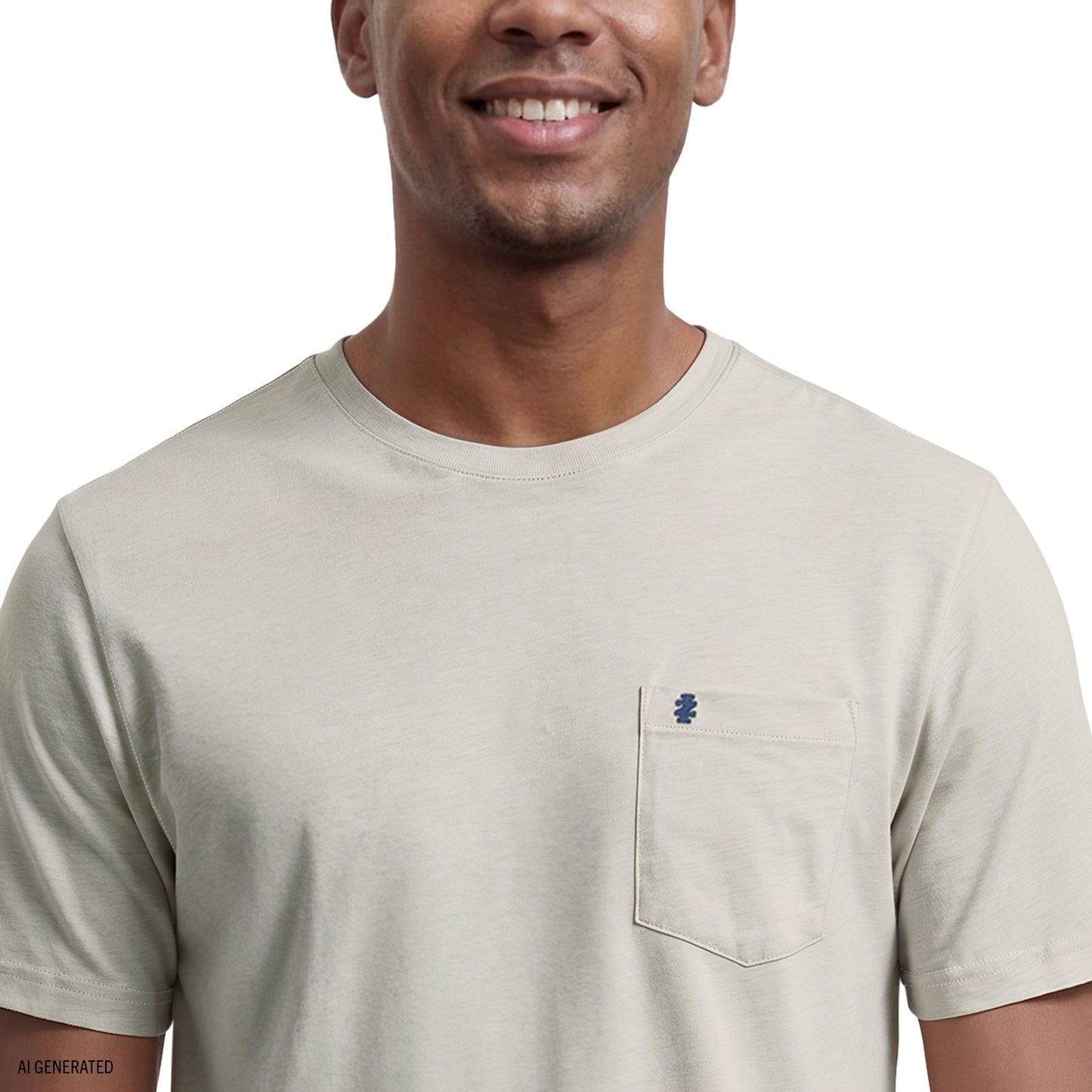 Izod SALTWATER SOFT WASH POCKET CREW - OATMEAL HTR
