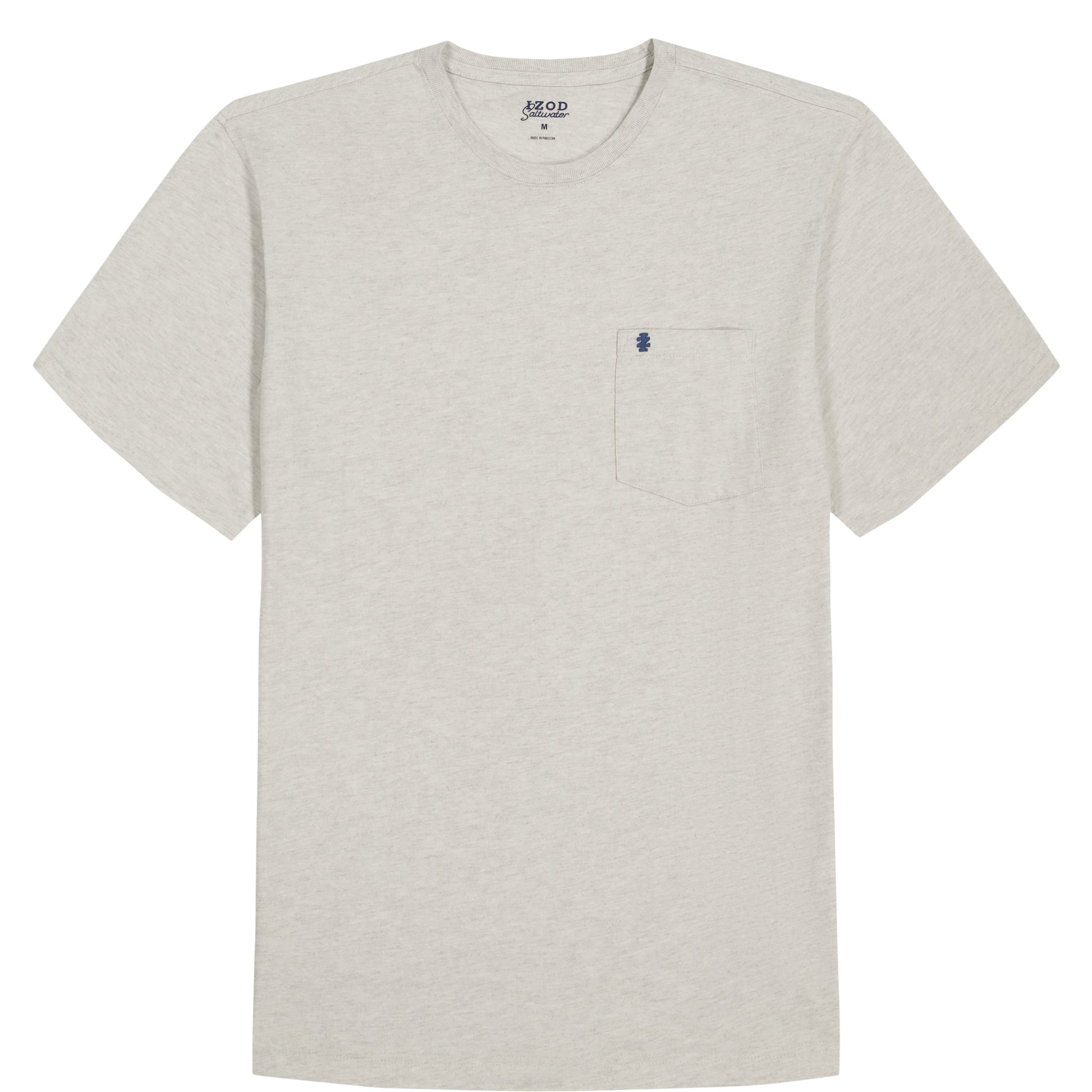 Izod SALTWATER SOFT WASH POCKET CREW - OATMEAL HTR