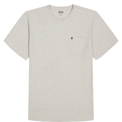 Izod SALTWATER SOFT WASH POCKET CREW - OATMEAL HTR