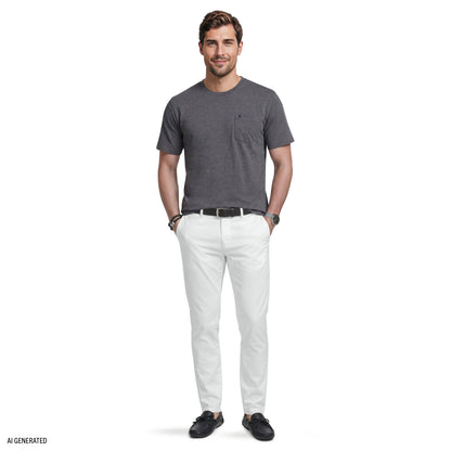 Izod SALTWATER SOFT WASH POCKET CREW - CARBON HTHR