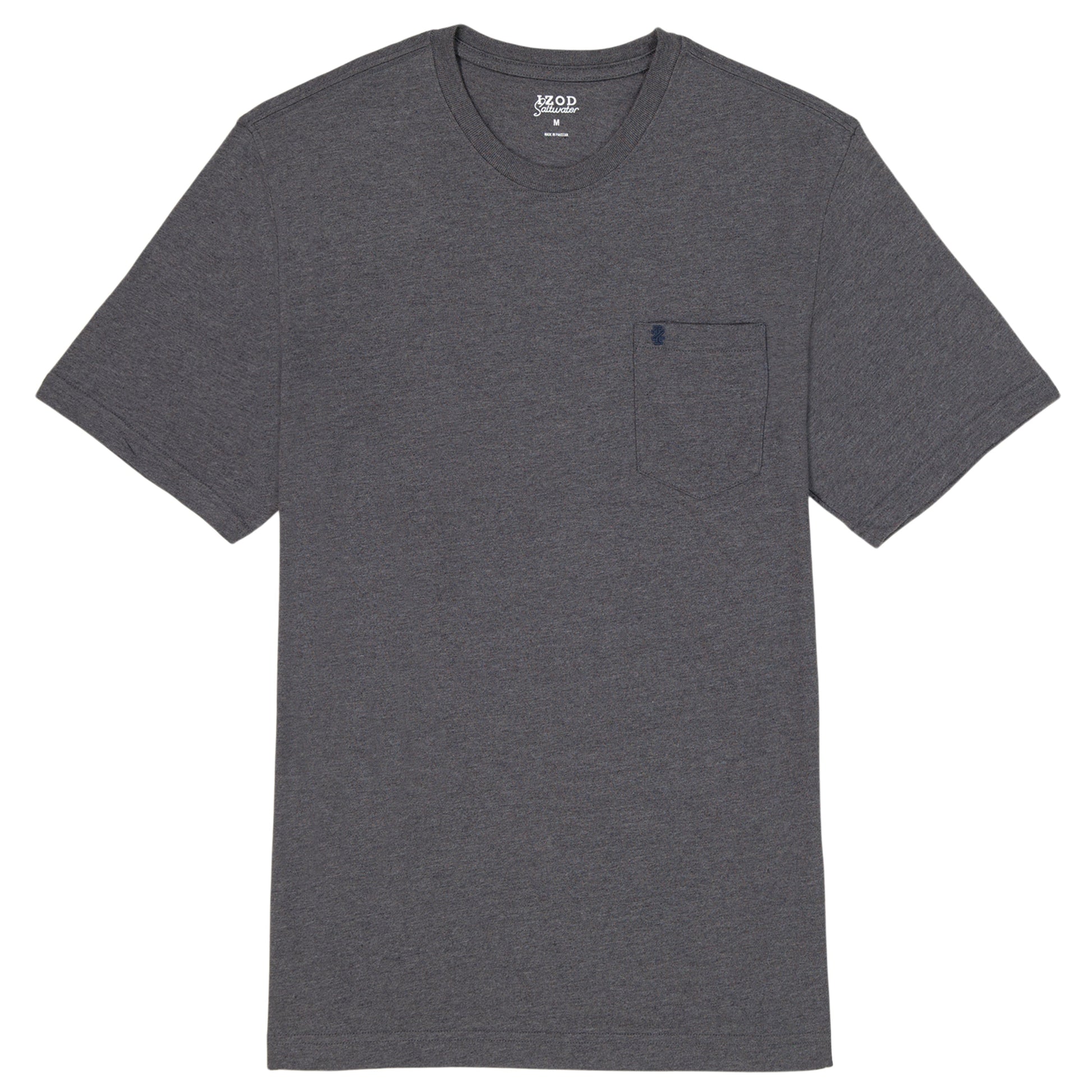 Izod SALTWATER SOFT WASH POCKET CREW - CARBON HTHR