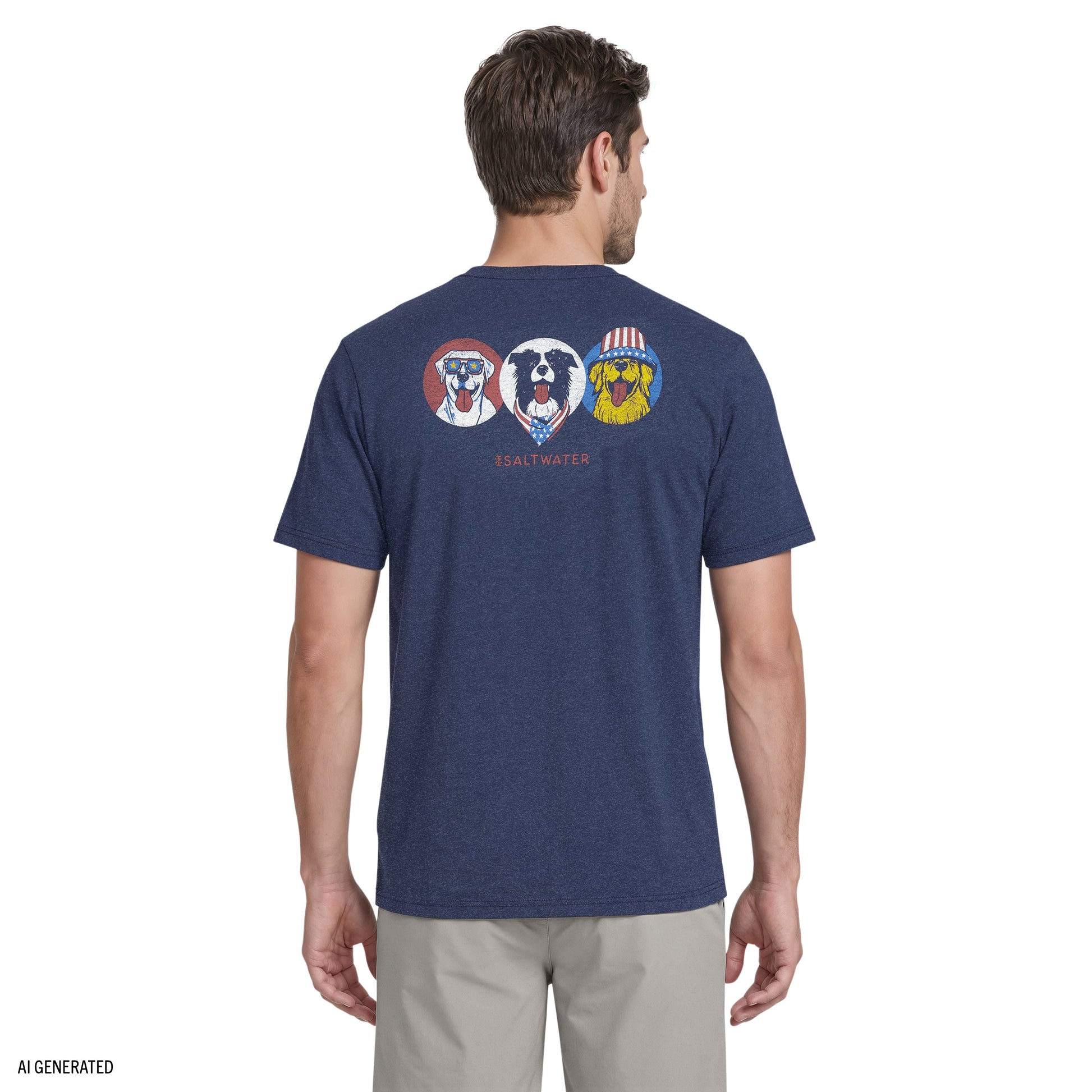Izod SALTWATER SHORT SLEEVE GRAPHIC TEE - MEDIEVAL BLUE