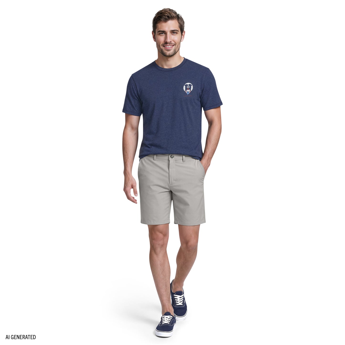 Izod SALTWATER SHORT SLEEVE GRAPHIC TEE - MEDIEVAL BLUE